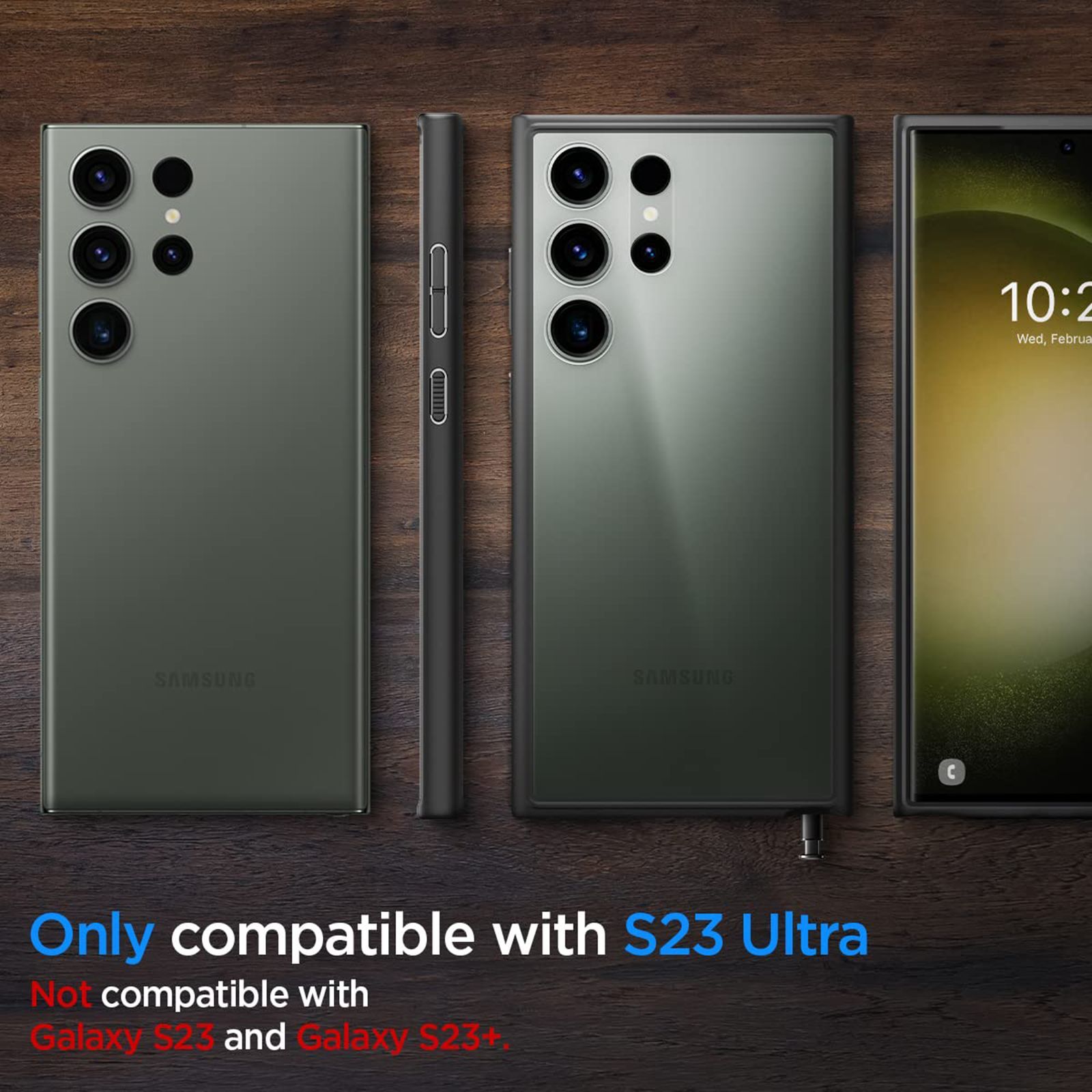 spigen Ultra Hybrid PC and TPU Back Cover for Samsung Galaxy S23 Ultra (Shock Absorbent, Transparent/Matte Black)_5