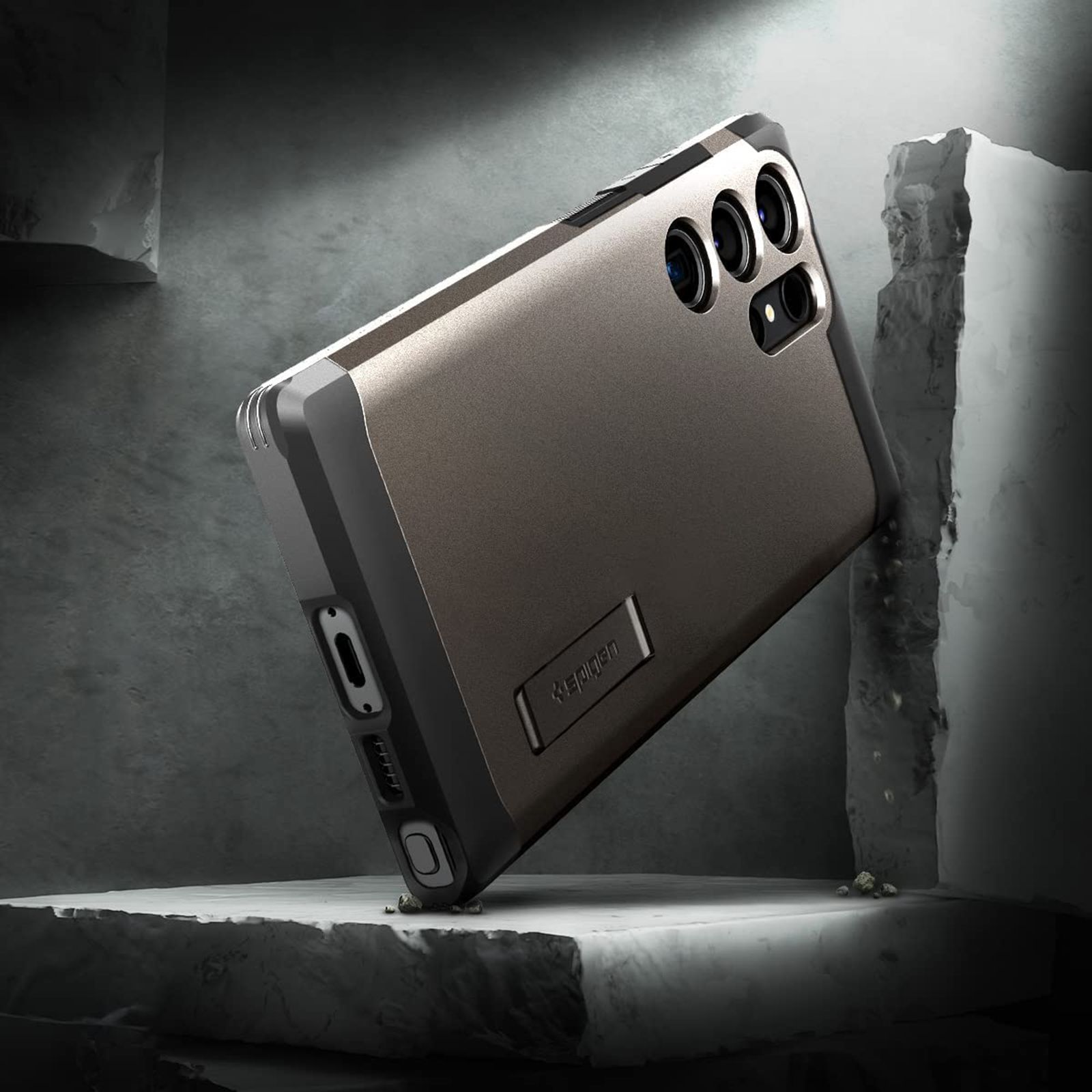 spigen Tough Armor PC and TPU Back Cover for Samsung Galaxy S23 Ultra (Shock Absorbent, Gunmetal)_13