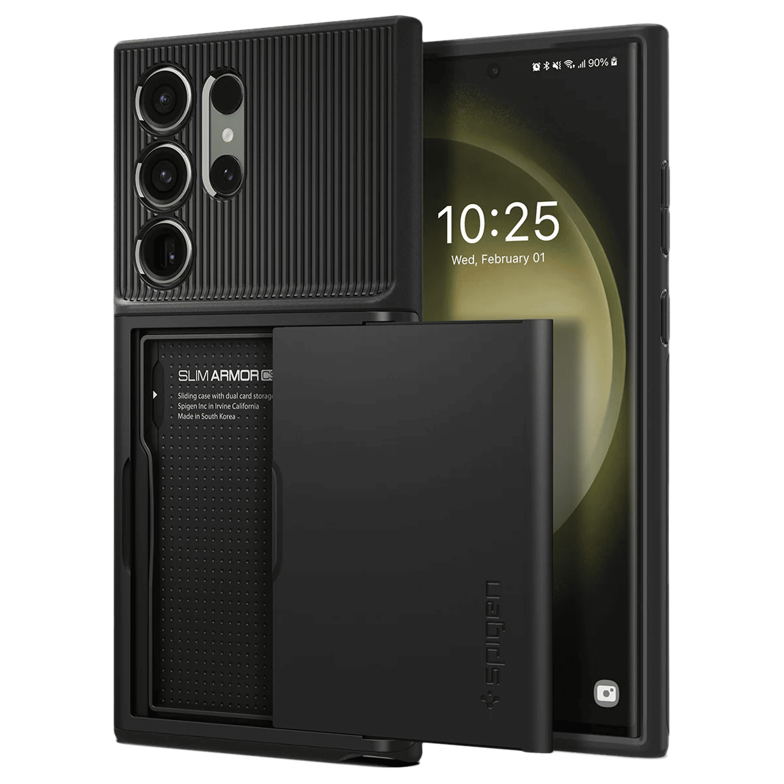 spigen Slim Armor PC and TPU Back Cover for Samsung Galaxy S23 Ultra (Card Slot, Black)_1