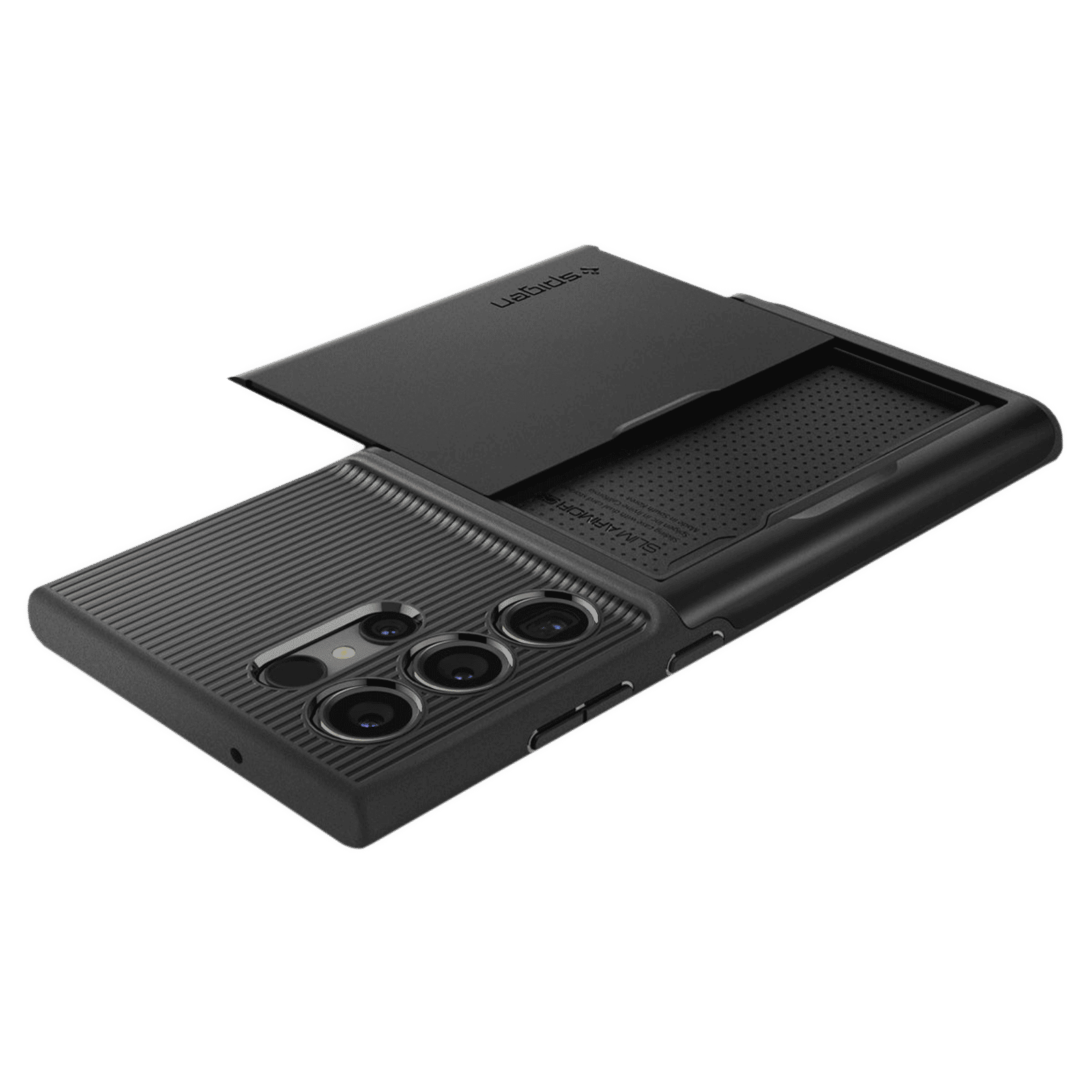 spigen Slim Armor PC and TPU Back Cover for Samsung Galaxy S23 Ultra (Card Slot, Black)_12