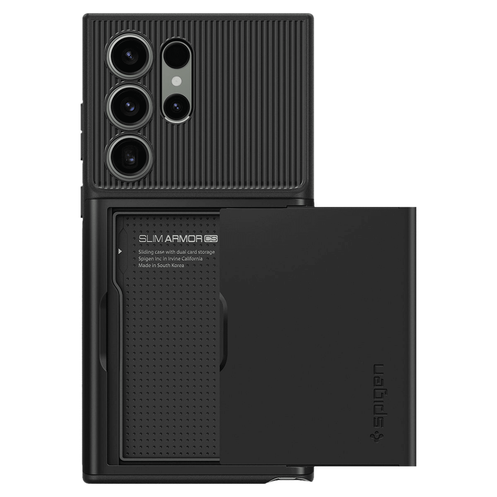 spigen Slim Armor PC and TPU Back Cover for Samsung Galaxy S23 Ultra (Card Slot, Black)_6