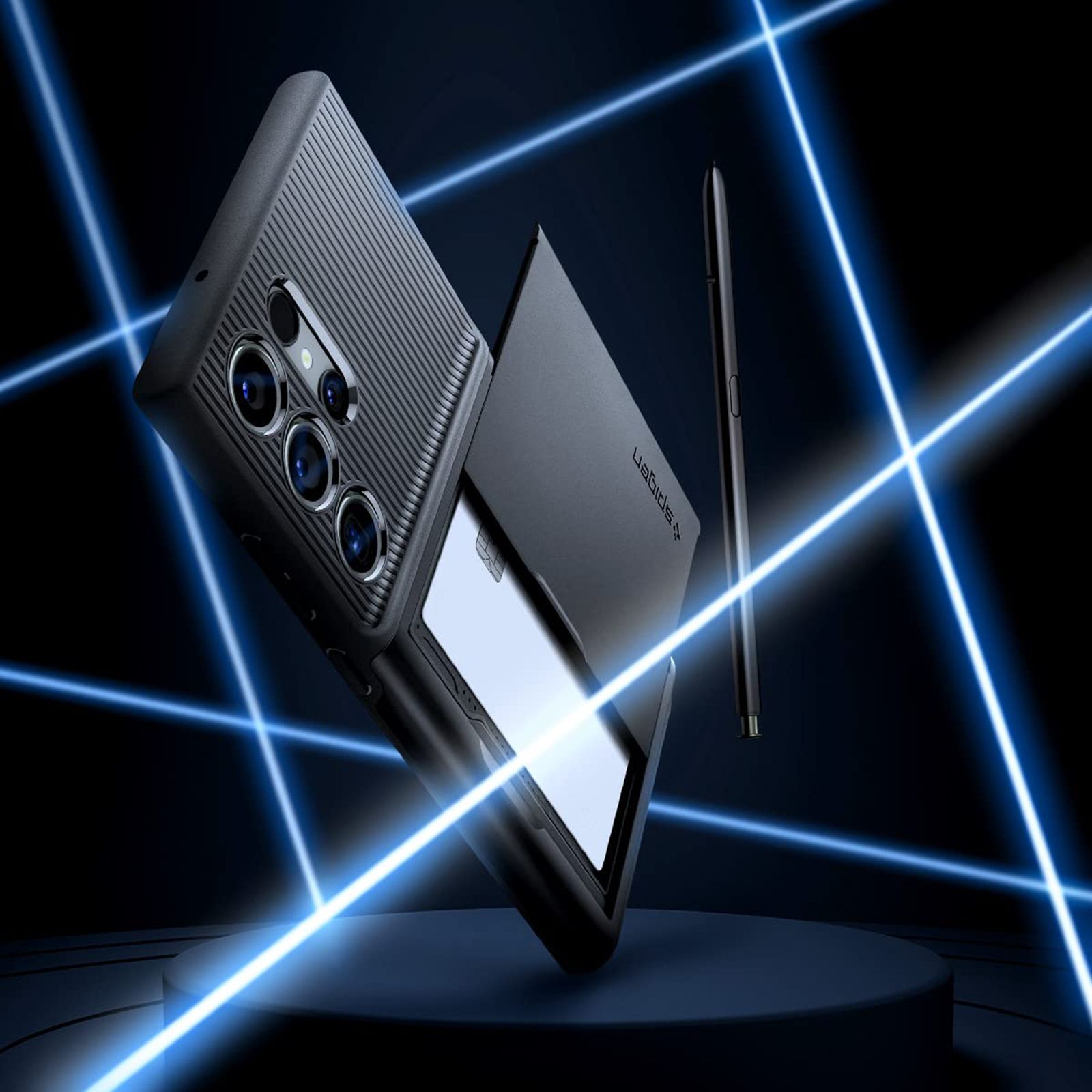 spigen Slim Armor PC and TPU Back Cover for Samsung Galaxy S23 Ultra (Card Slot, Black)_8