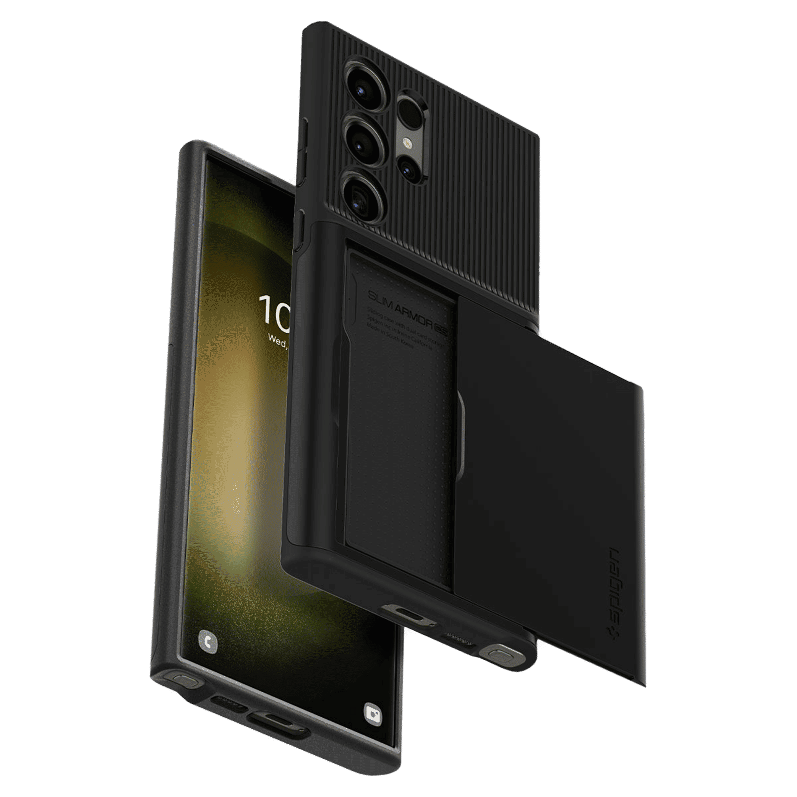 spigen Slim Armor PC and TPU Back Cover for Samsung Galaxy S23 Ultra (Card Slot, Black)_10