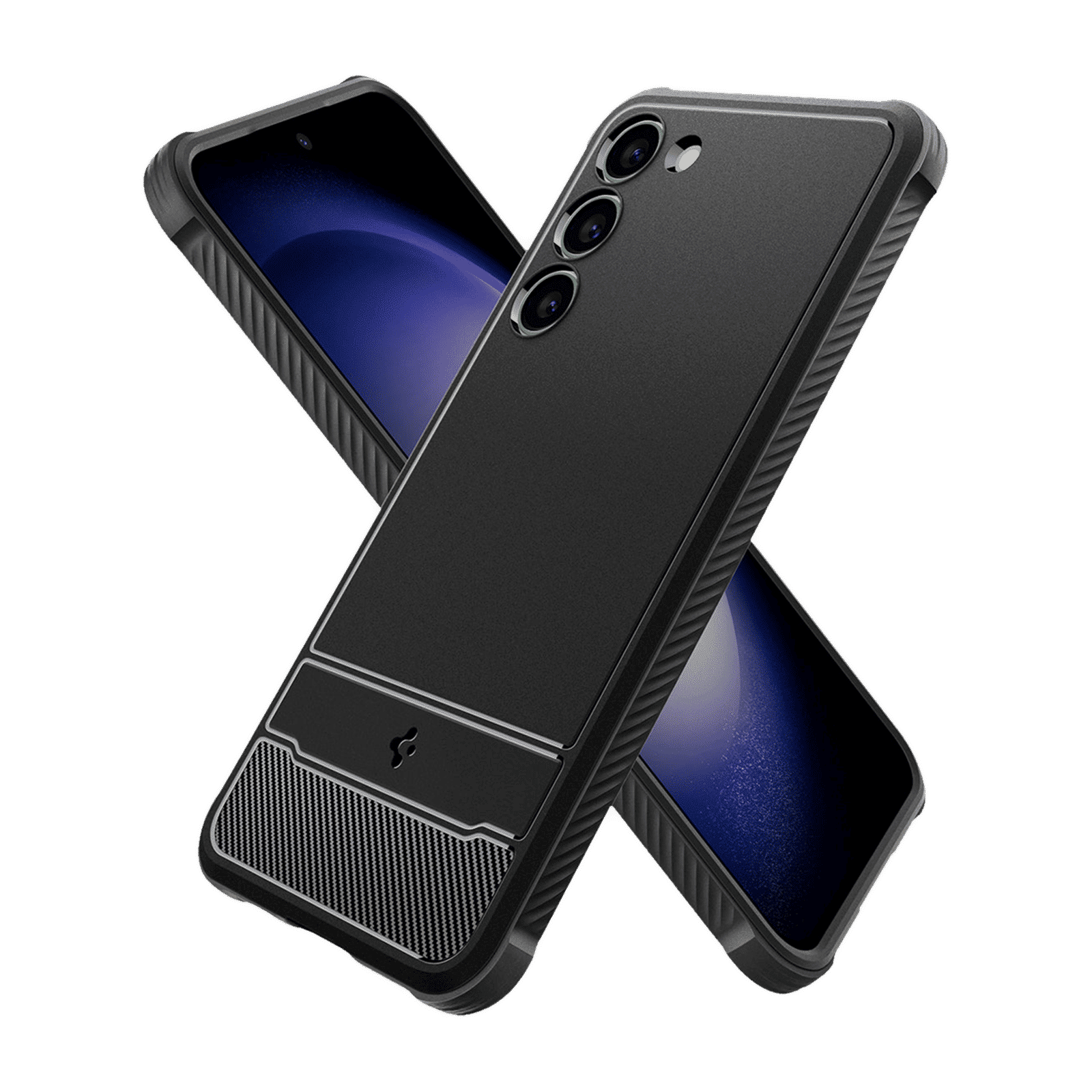 spigen Rugged Armor TPU Back Cover for Samsung Galaxy S23 Plus (Shock Absorbent, Matte Black)_15