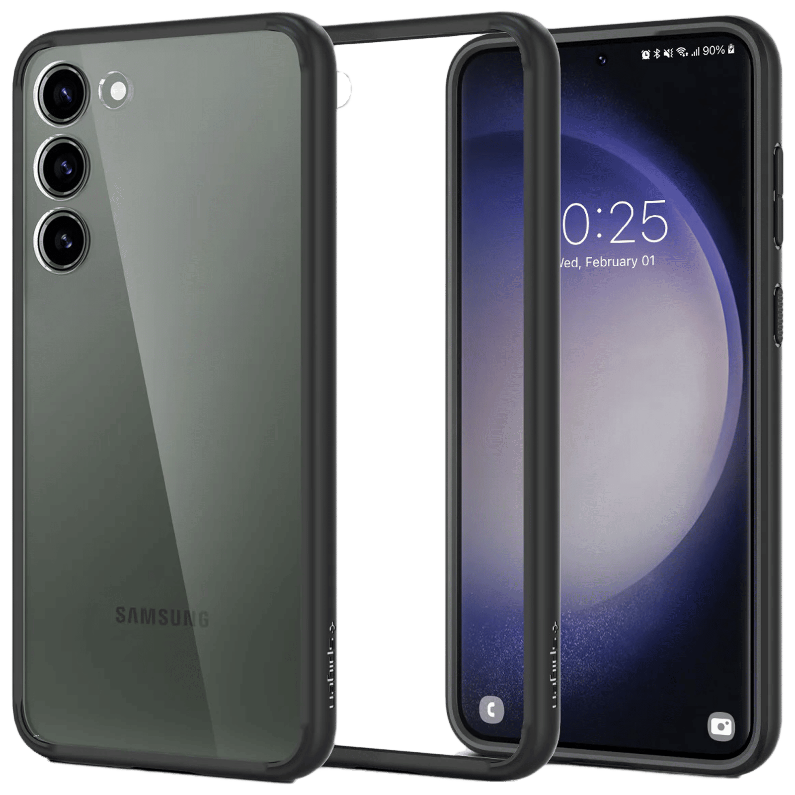 spigen Ultra Hybrid PC & TPU Back Cover for SAMSUNG Galaxy S23+ (Wireless Charging Compatible, Matte Black)_1