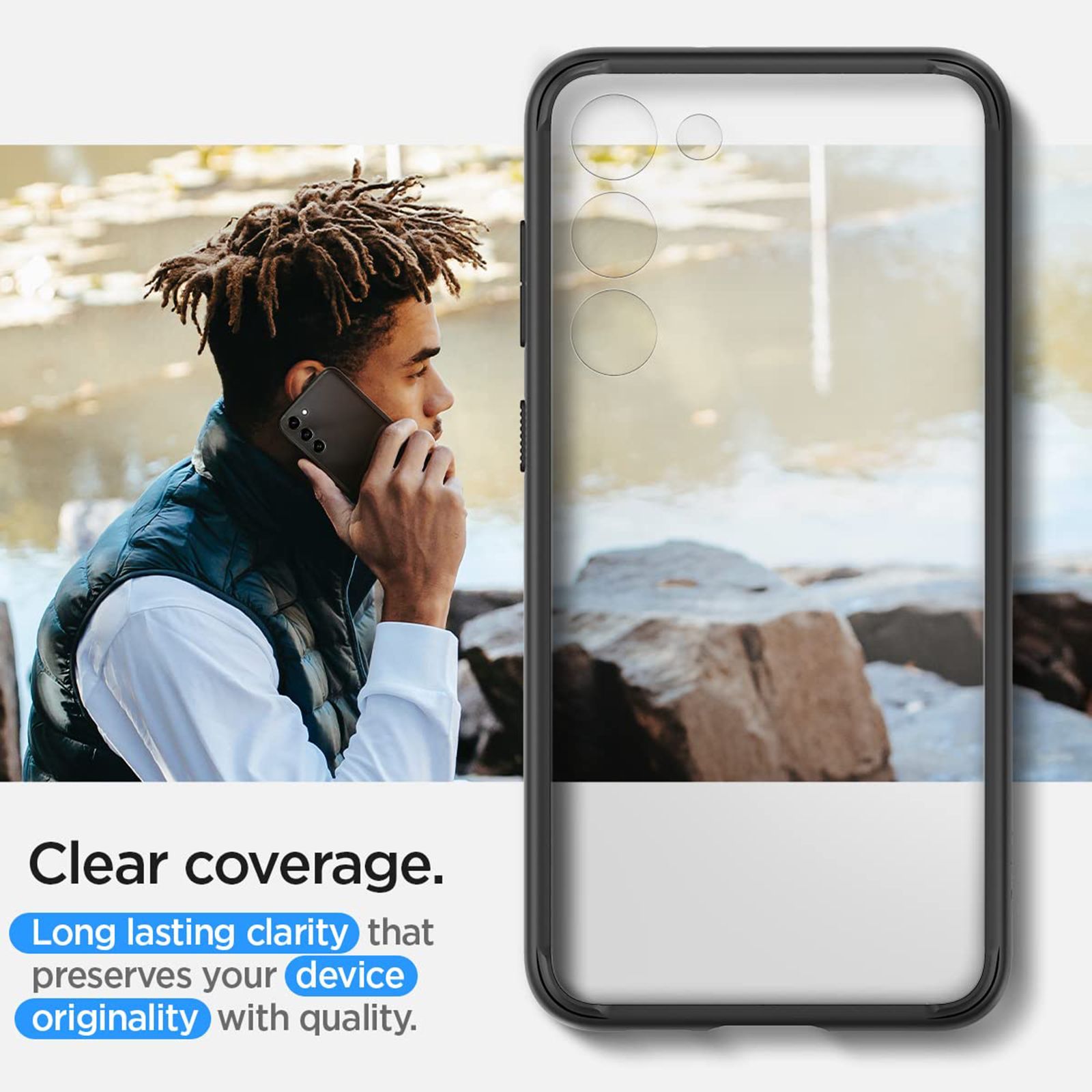 spigen Ultra Hybrid PC & TPU Back Cover for SAMSUNG Galaxy S23+ (Wireless Charging Compatible, Matte Black)_11