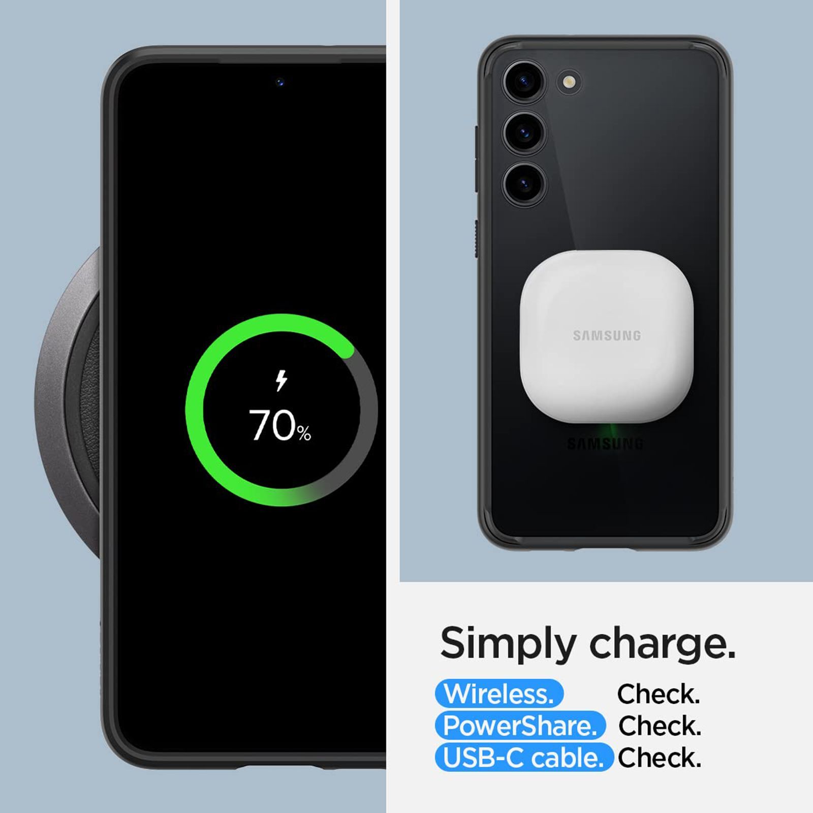 spigen Ultra Hybrid PC & TPU Back Cover for SAMSUNG Galaxy S23+ (Wireless Charging Compatible, Matte Black)_7