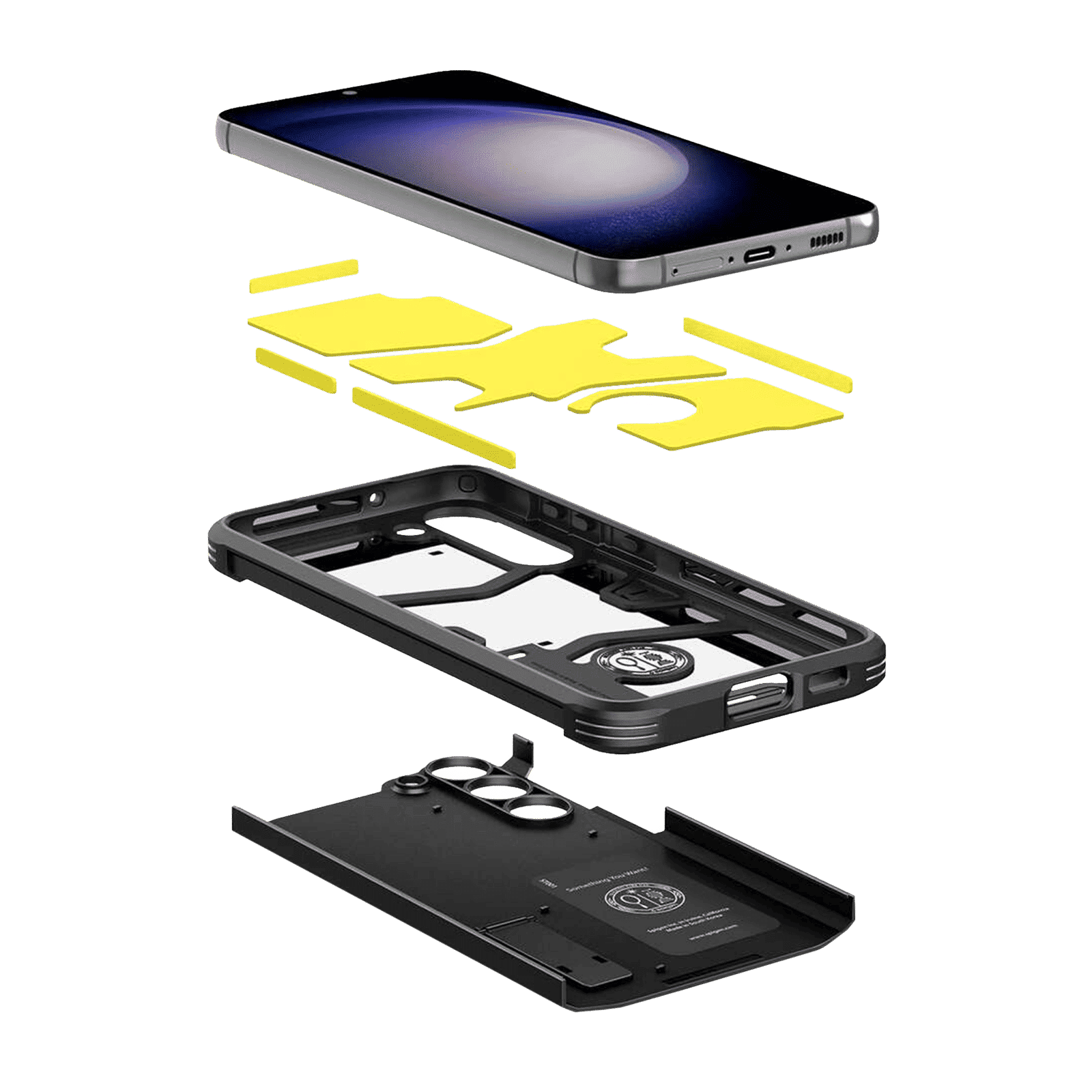 spigen Tough Armor PC & TPU Back Cover for SAMSUNG Galaxy S23+ (Air Cushion Technology, Gunmetal)_9