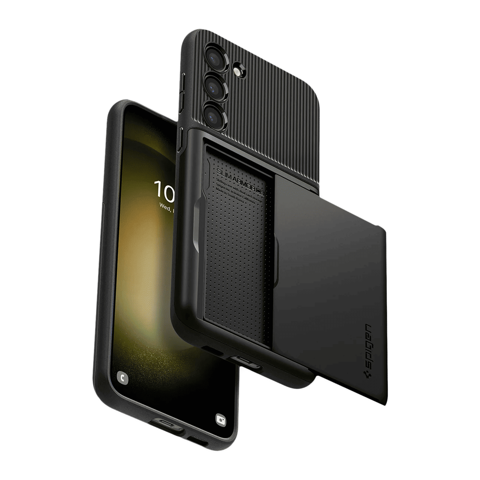 spigen Slim Armor PC & TPU Back Cover for SAMSUNG Galaxy S23+ (Built in Card Holder, Black)_1