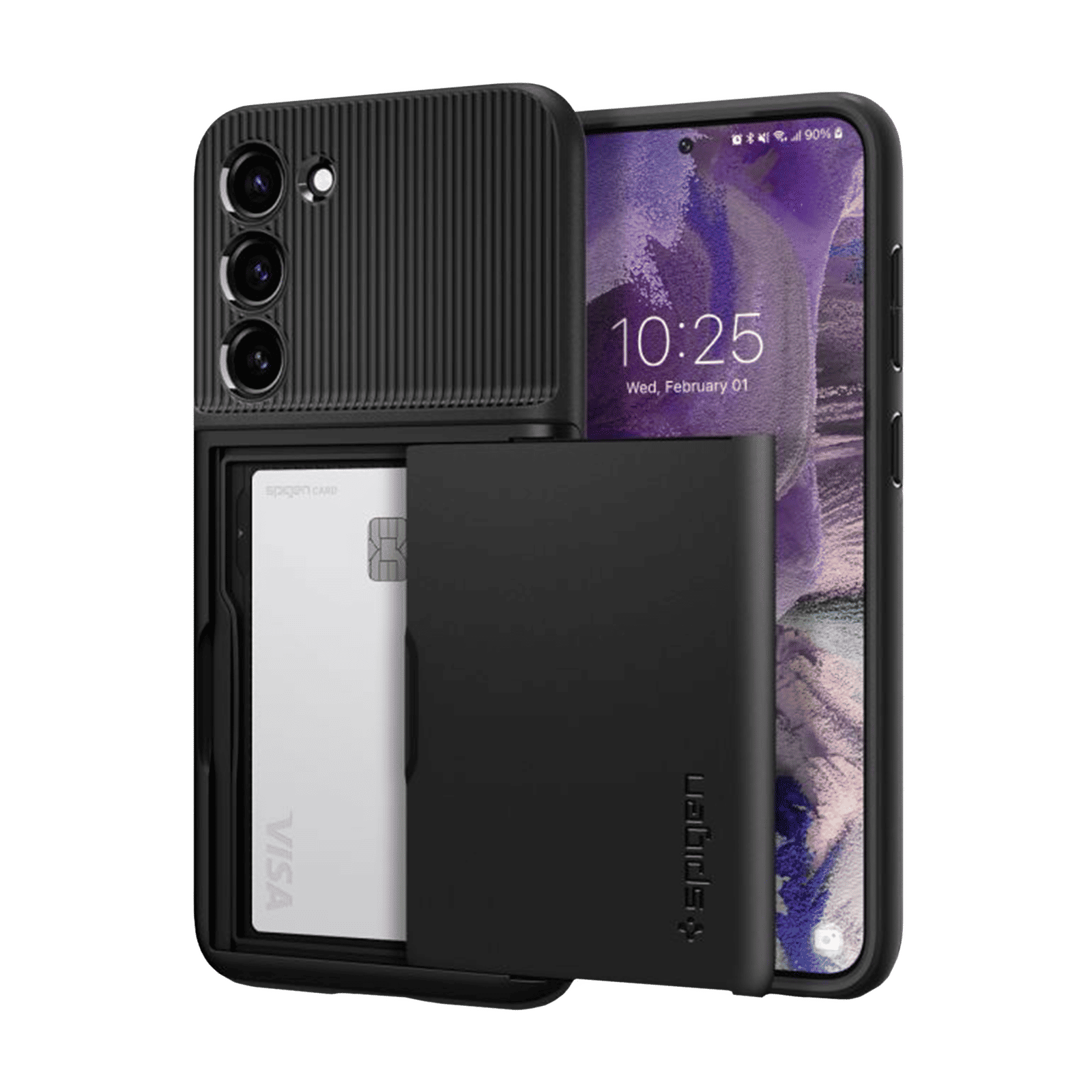 spigen Slim Armor PC & TPU Back Cover for SAMSUNG Galaxy S23+ (Built in Card Holder, Black)_11