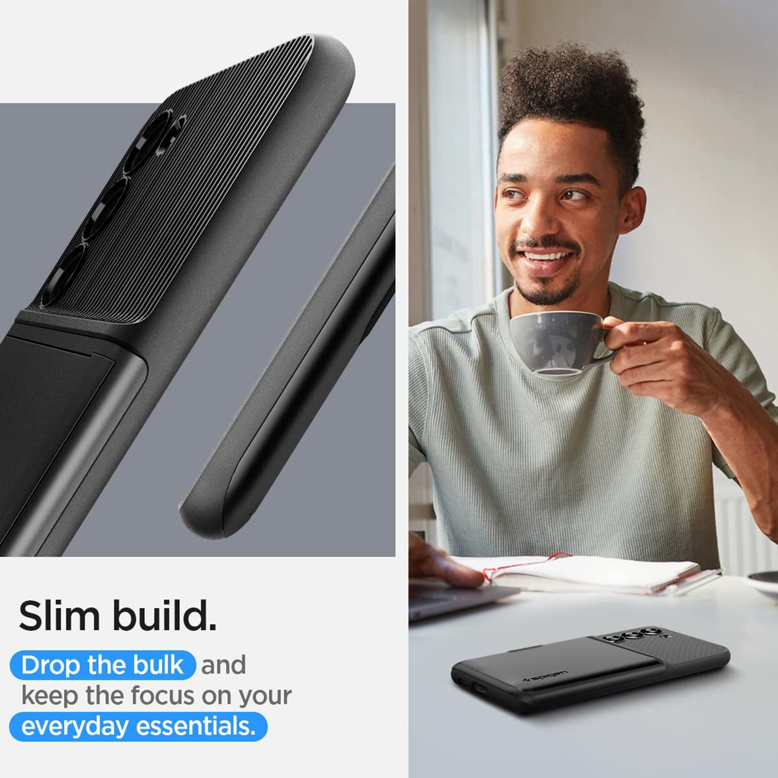 spigen Slim Armor PC & TPU Back Cover for SAMSUNG Galaxy S23+ (Built in Card Holder, Black)_7