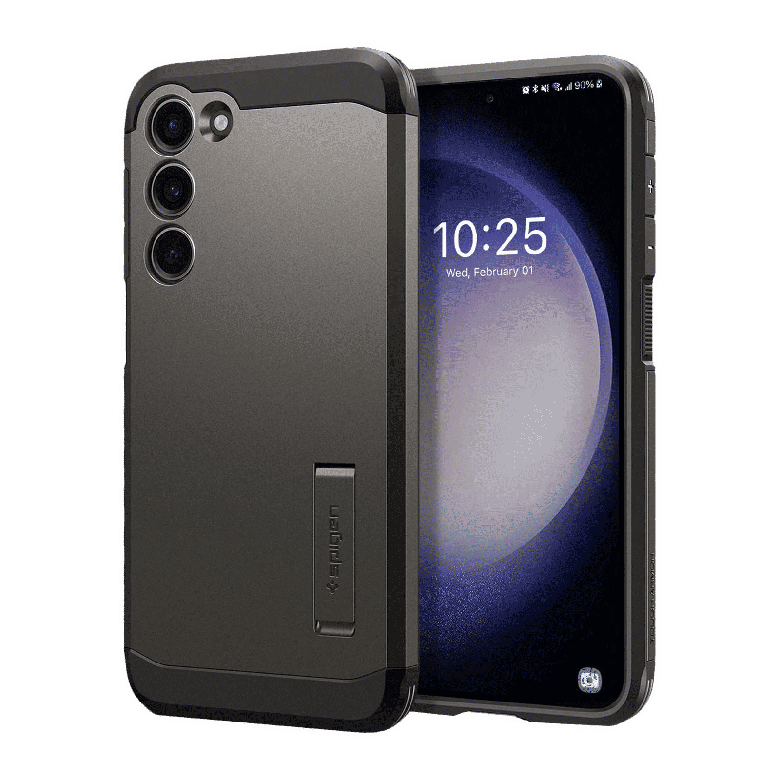 spigen Tough Armor PC & TPU Back Cover for SAMSUNG Galaxy S23 (Wireless Charging Compatible, Gunmetal)_1