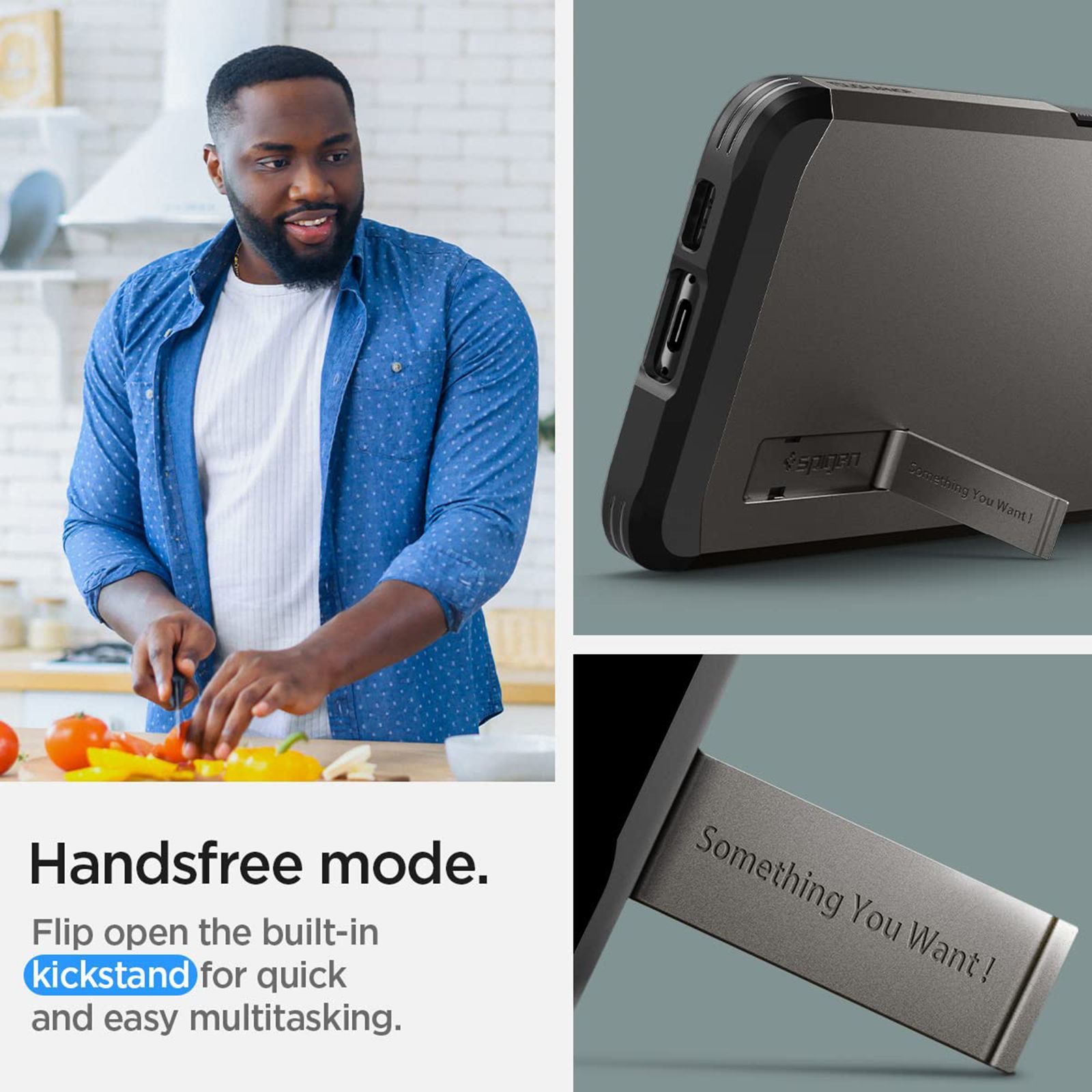 spigen Tough Armor PC & TPU Back Cover for SAMSUNG Galaxy S23 (Wireless Charging Compatible, Gunmetal)_13