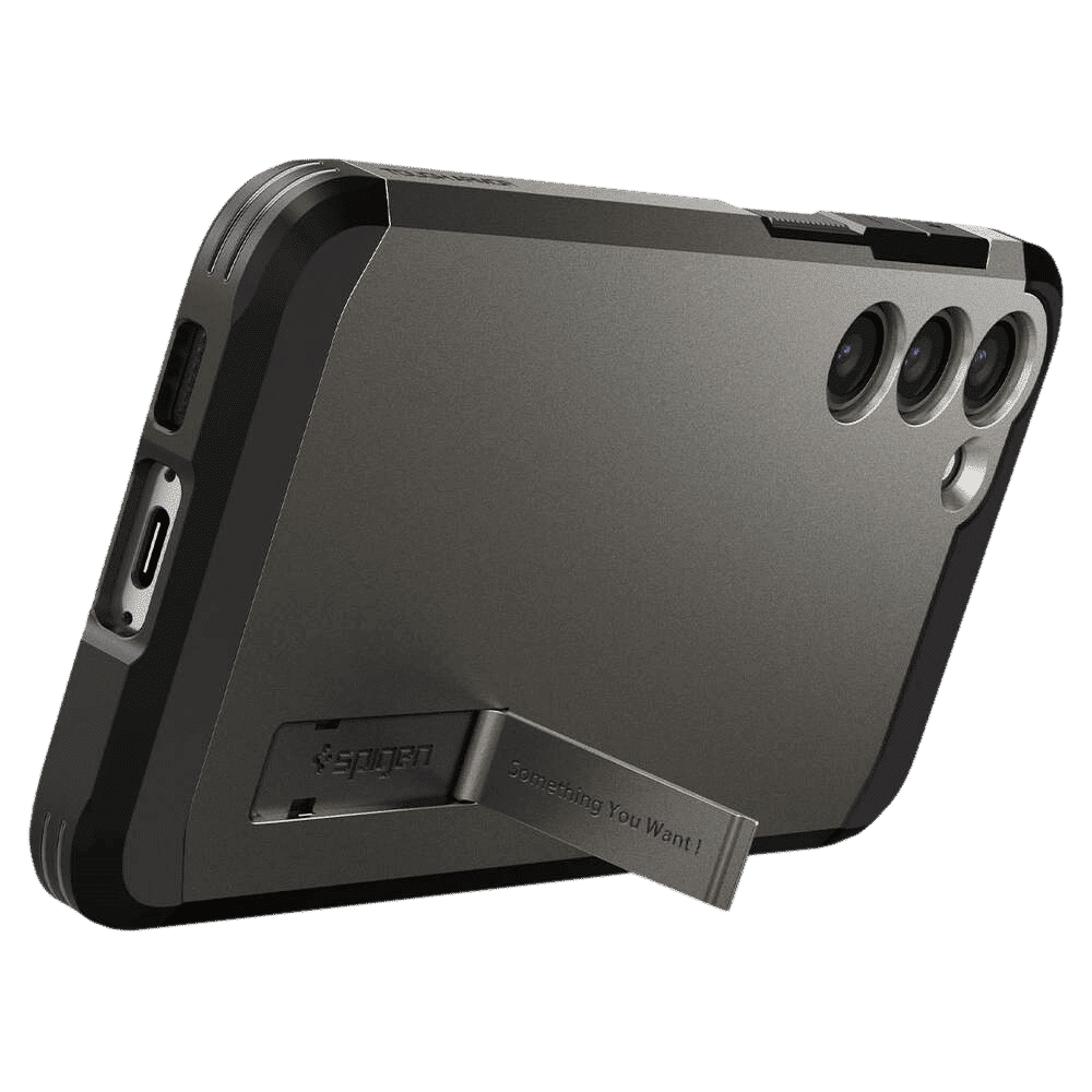 spigen Tough Armor PC & TPU Back Cover for SAMSUNG Galaxy S23 (Wireless Charging Compatible, Gunmetal)_16