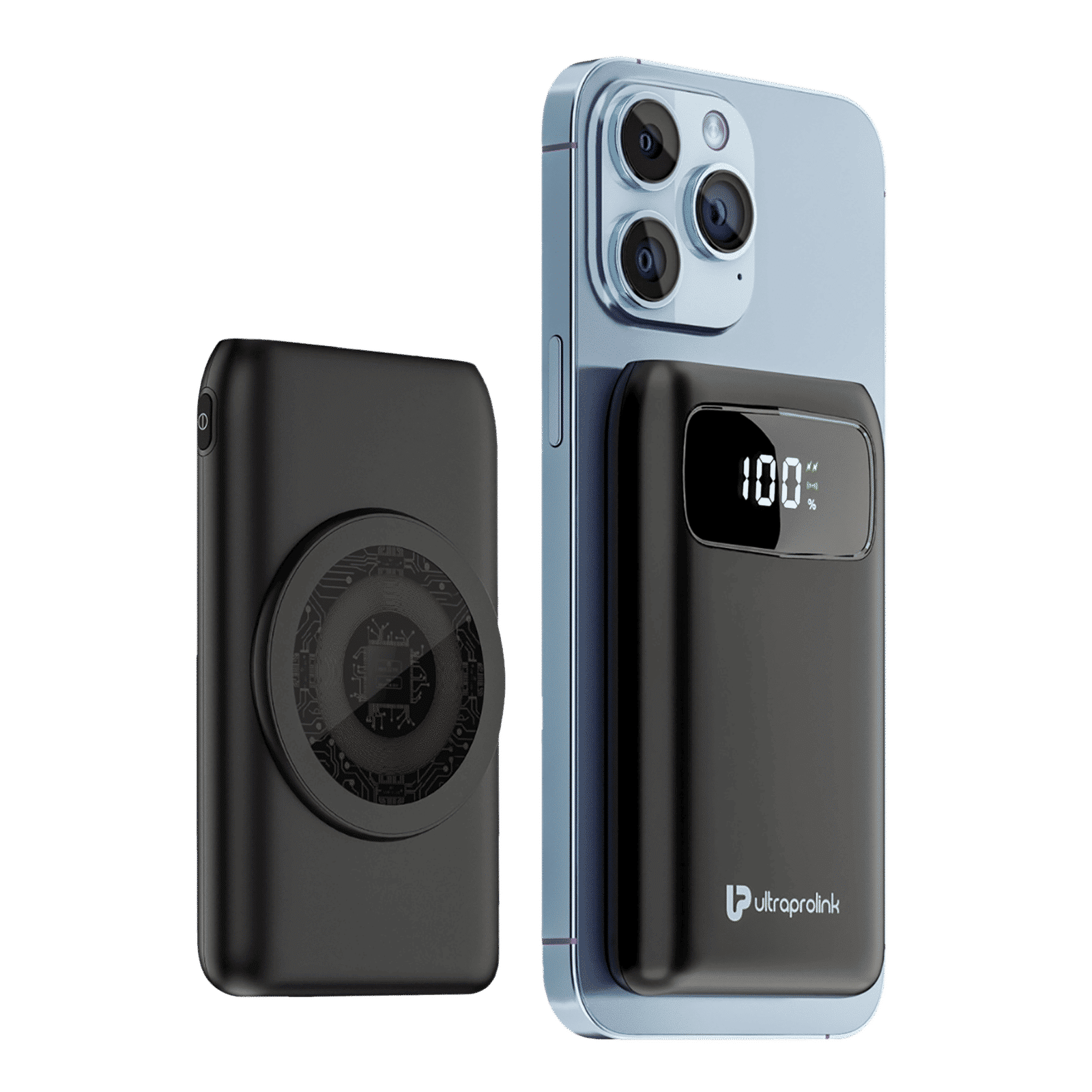 ultraprolink Juice-Up 10000 mAh 15W Fast Charging Power Bank (Lightning, 1 Type A & 1 Type C Ports, Magsafe Wireless Charging, Black)_10