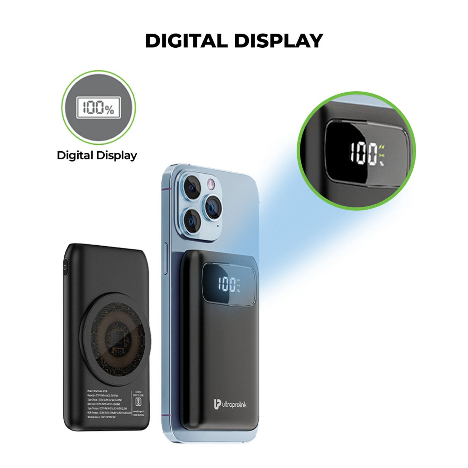 ultraprolink Juice-Up 10000 mAh 15W Fast Charging Power Bank (Lightning, 1 Type A & 1 Type C Ports, Magsafe Wireless Charging, Black)_15