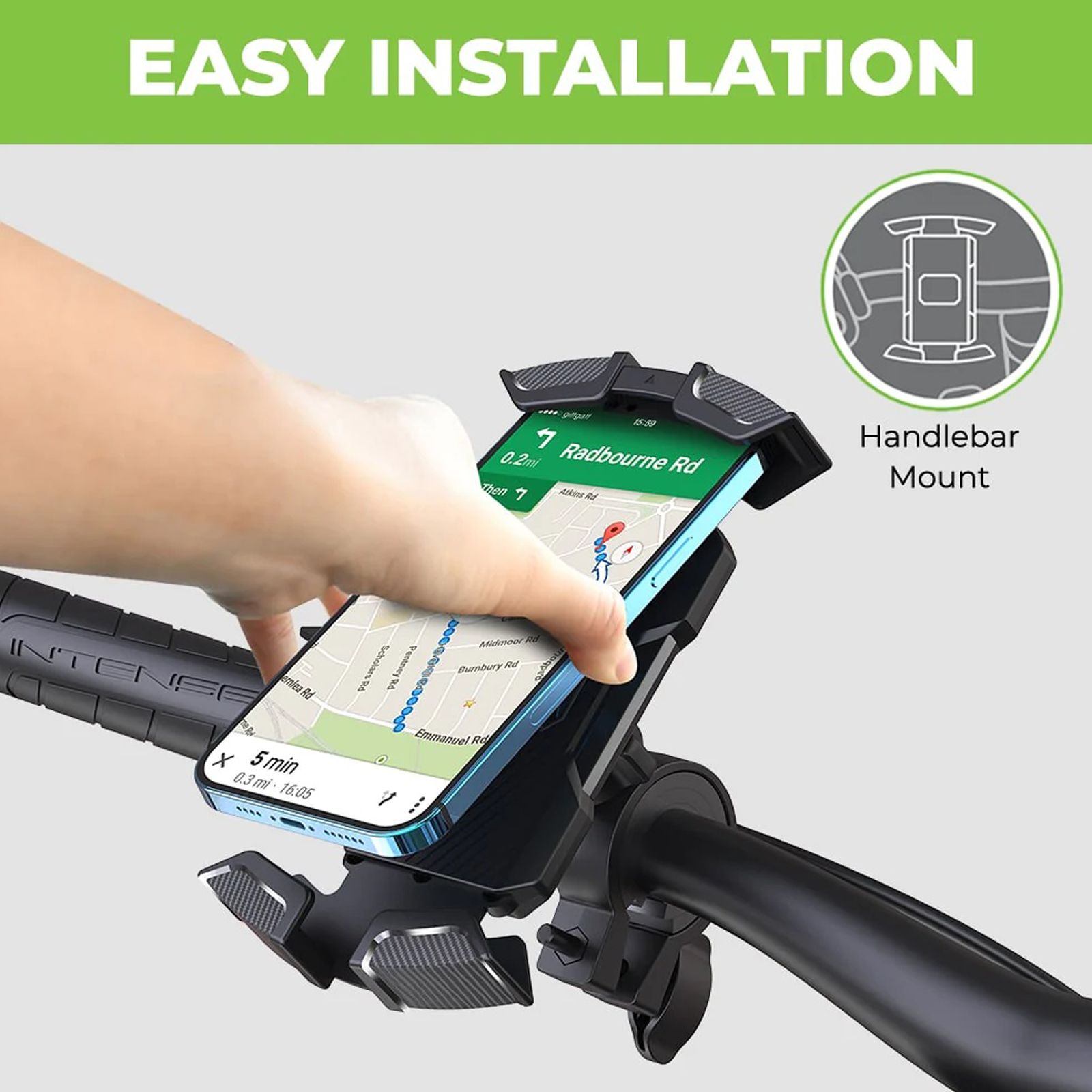 ultraprolink Bike and Motorcycle Mount for Mobile (Secure Lock, Black)_5