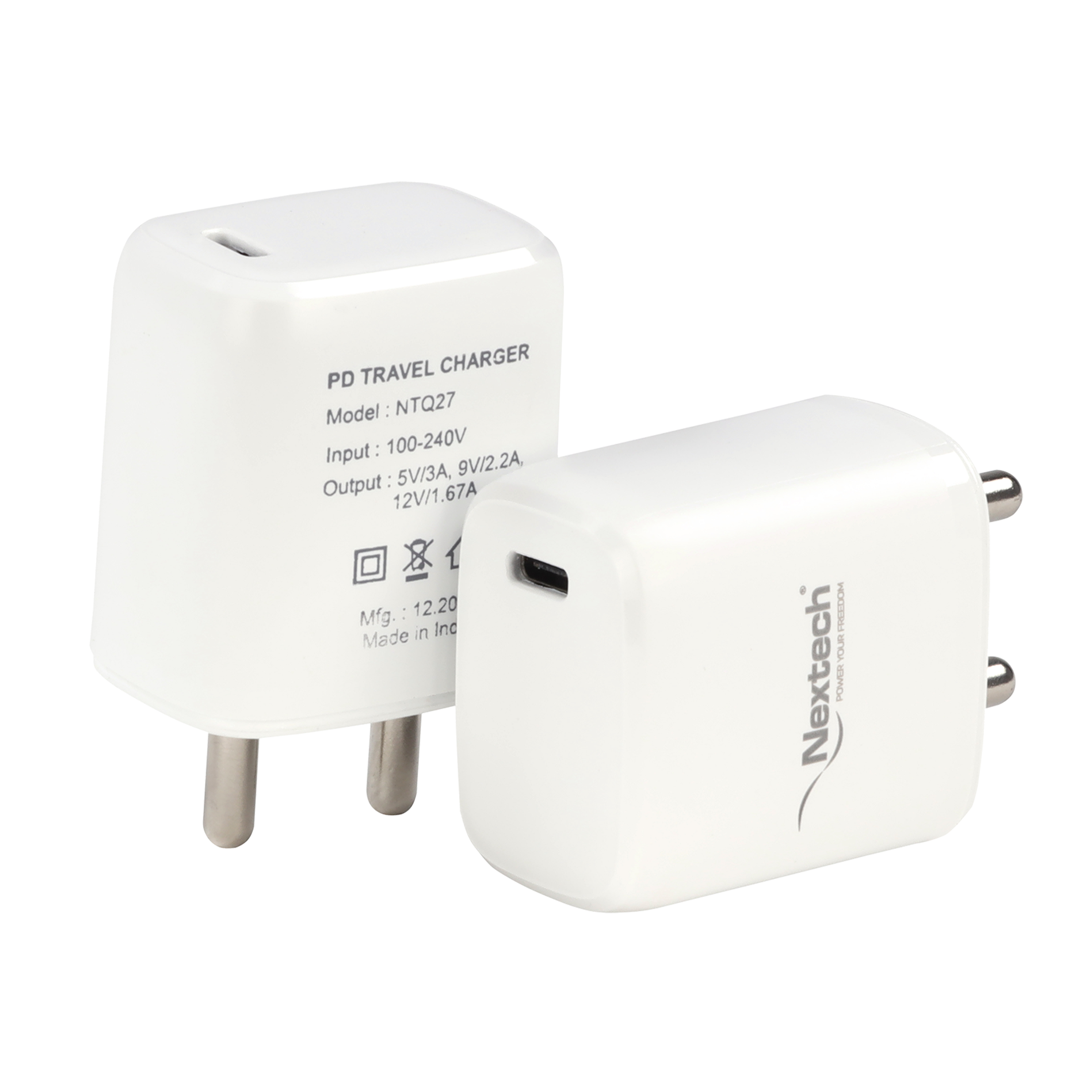 Nextech 2W Type C Fast Charger (Adapter Only, Surge Protection, White)_4