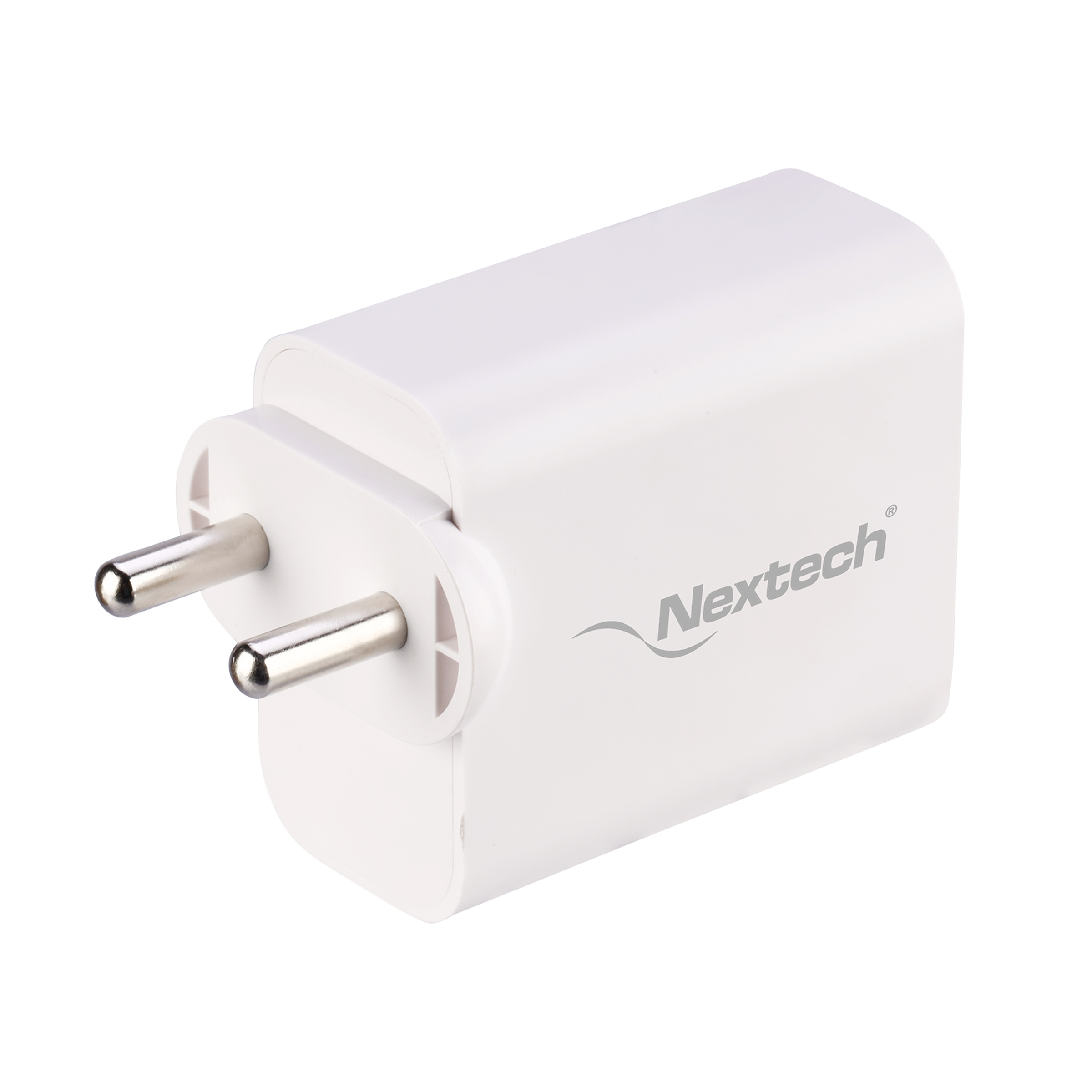 Nextech 65 W Type A & Type C 2-Port Fast Charger (Adapter Only, Universal Compatibility, White)_1