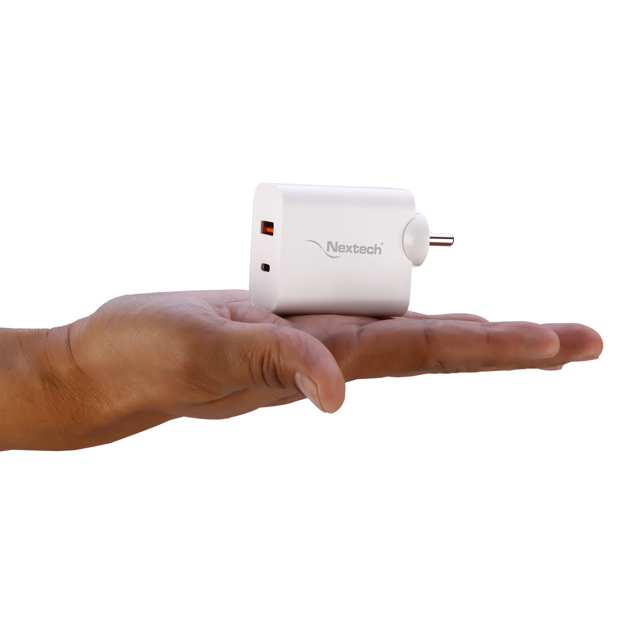 Nextech 65 W Type A & Type C 2-Port Fast Charger (Adapter Only, Universal Compatibility, White)_4