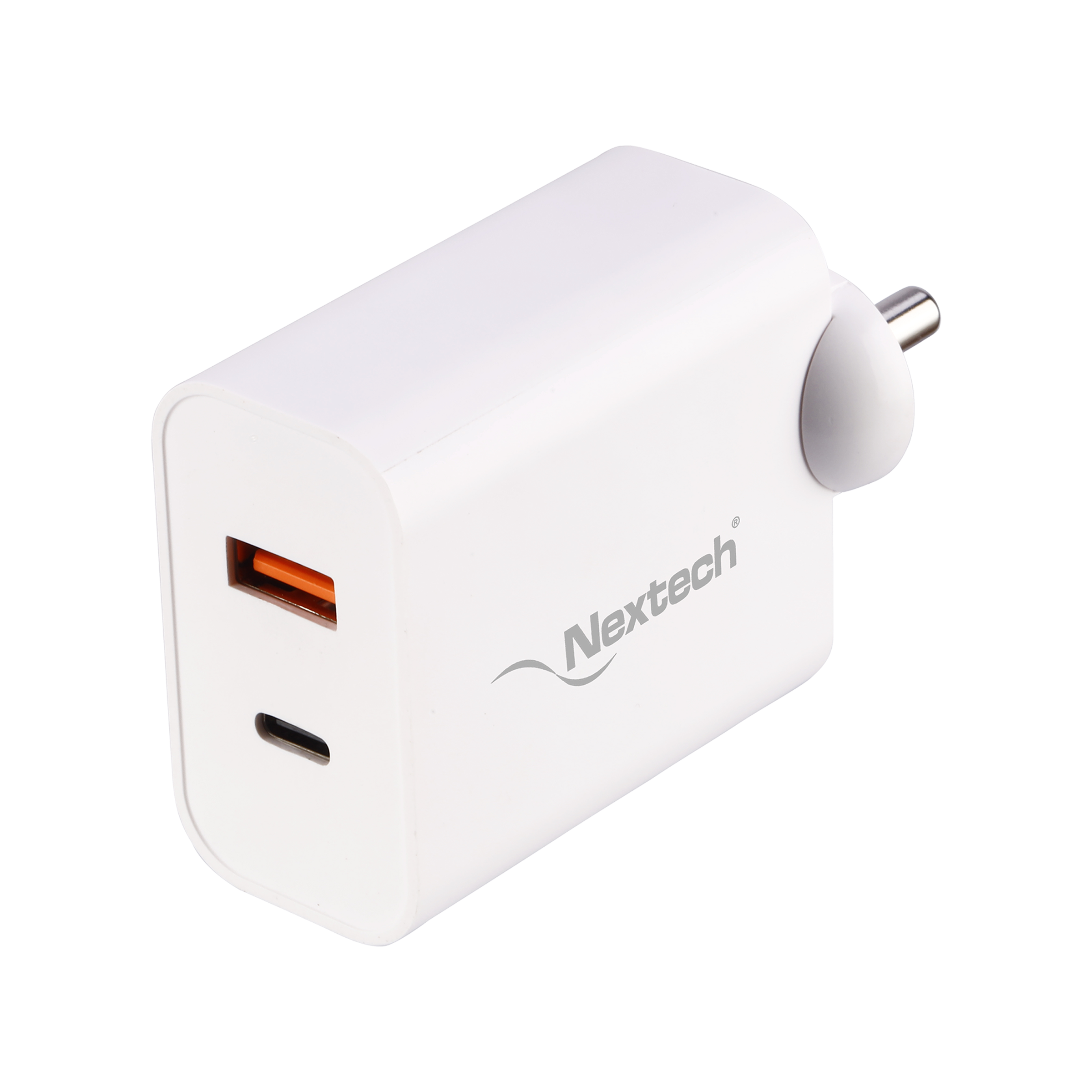 Nextech 65 W Type A & Type C 2-Port Fast Charger (Adapter Only, Universal Compatibility, White)_6