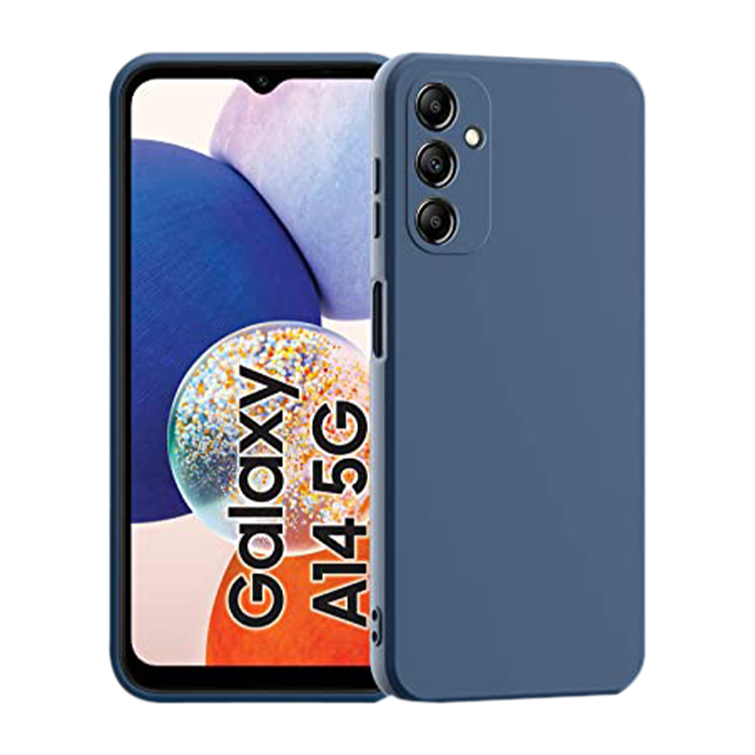 in base Soft Silicon Back Case for Samsung Galaxy A14 (360 Degree Protection, Blue)_1