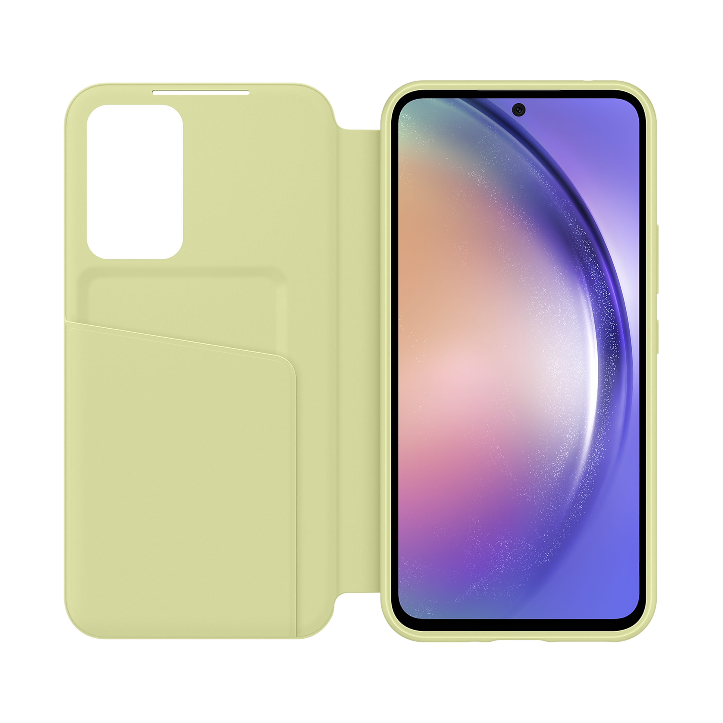 SAMSUNG Flip Case for Galaxy A54 (Display Window, Lime)_6