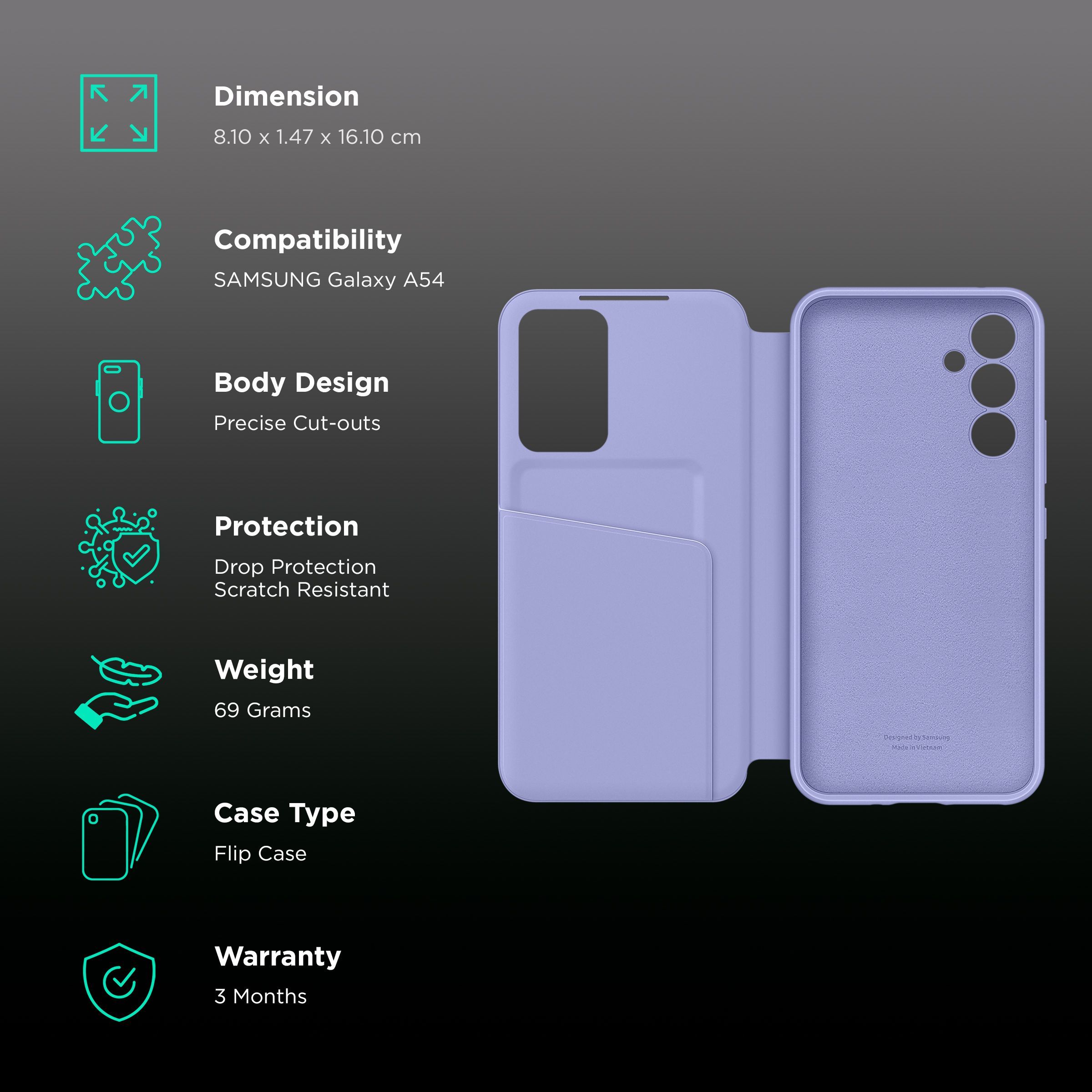 SAMSUNG Flip Case for Galaxy A54 (Smart View, Blueberry) SAMSUNG Flip Case for Galaxy A54 (Smart View, Blueberry)_2