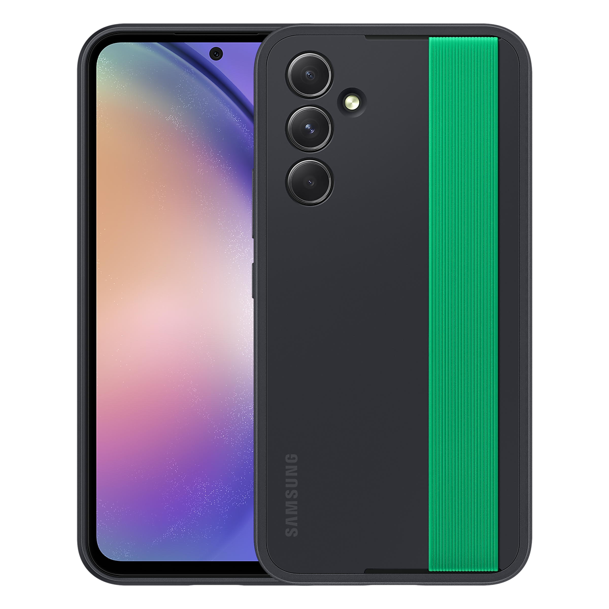 SAMSUNG Haze Back Case for Galaxy A54 (With Detachable Straps, Black)_1