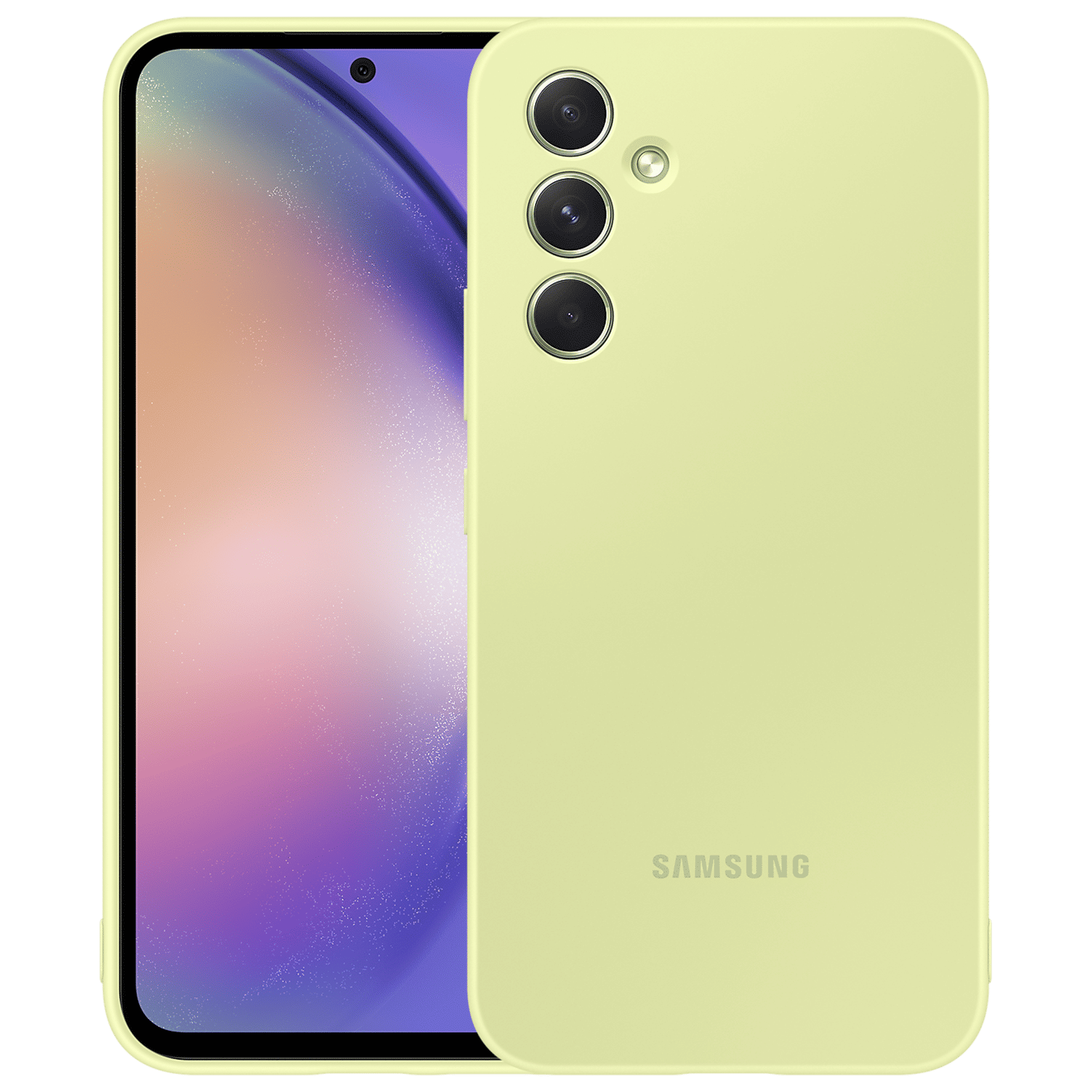 SAMSUNG Soft Silicone Back Case for Galaxy A54 (Scratch Resistant, Lime)_1