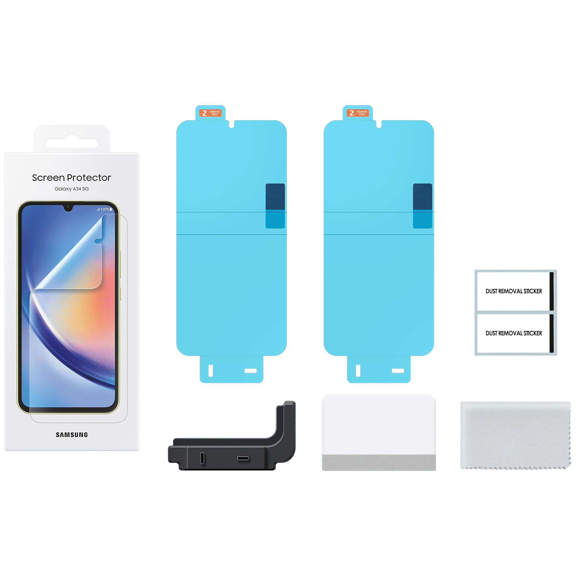 SAMSUNG Tempered Glass for Galaxy A34 (Anti Fingerprint)_3