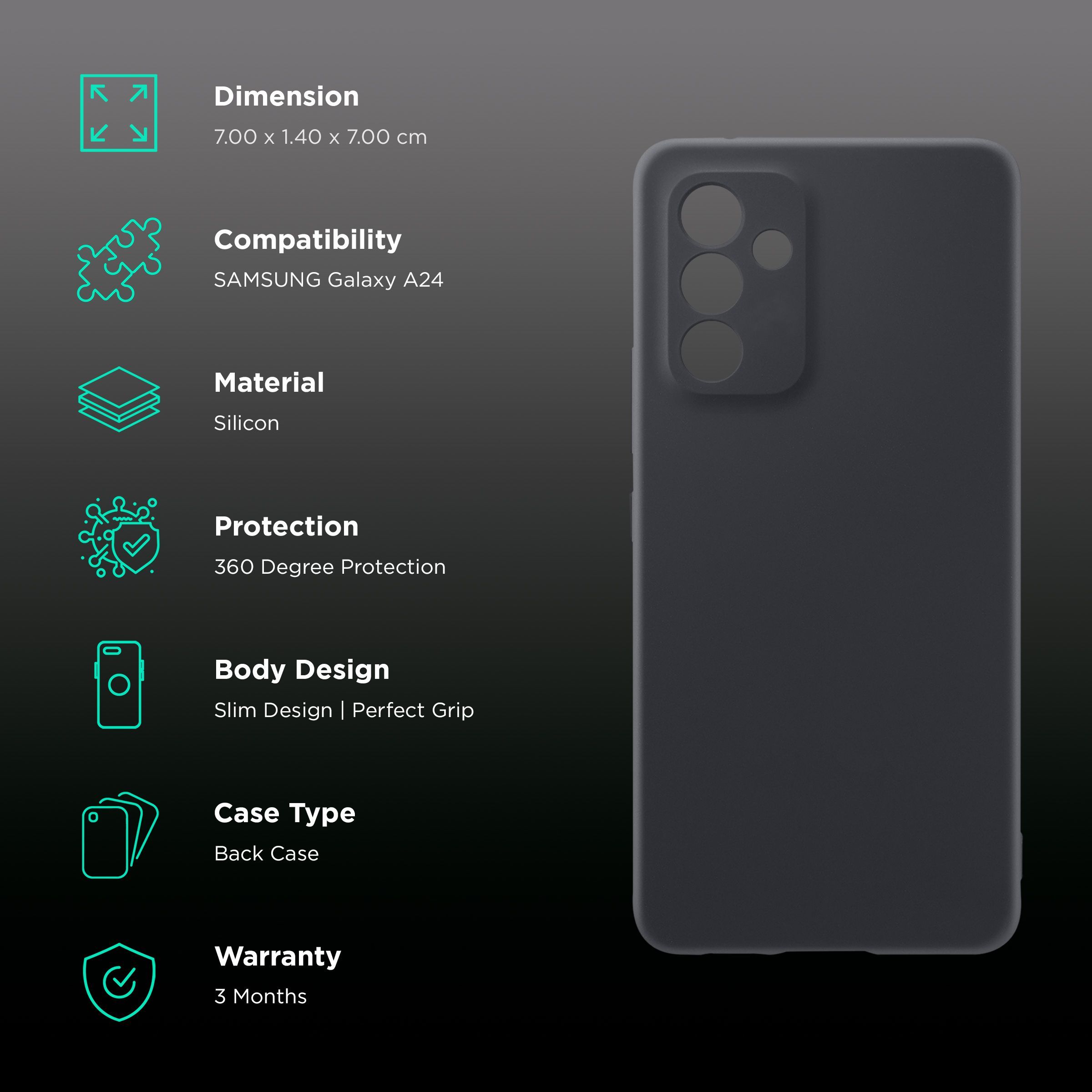 in base Soft Silicon Back Case for Samsung Galaxy A24 (360 Degree Protection, Black) in base Soft Silicon Back Case for Samsung Galaxy A24 (360 Degree Protection, Black)_2