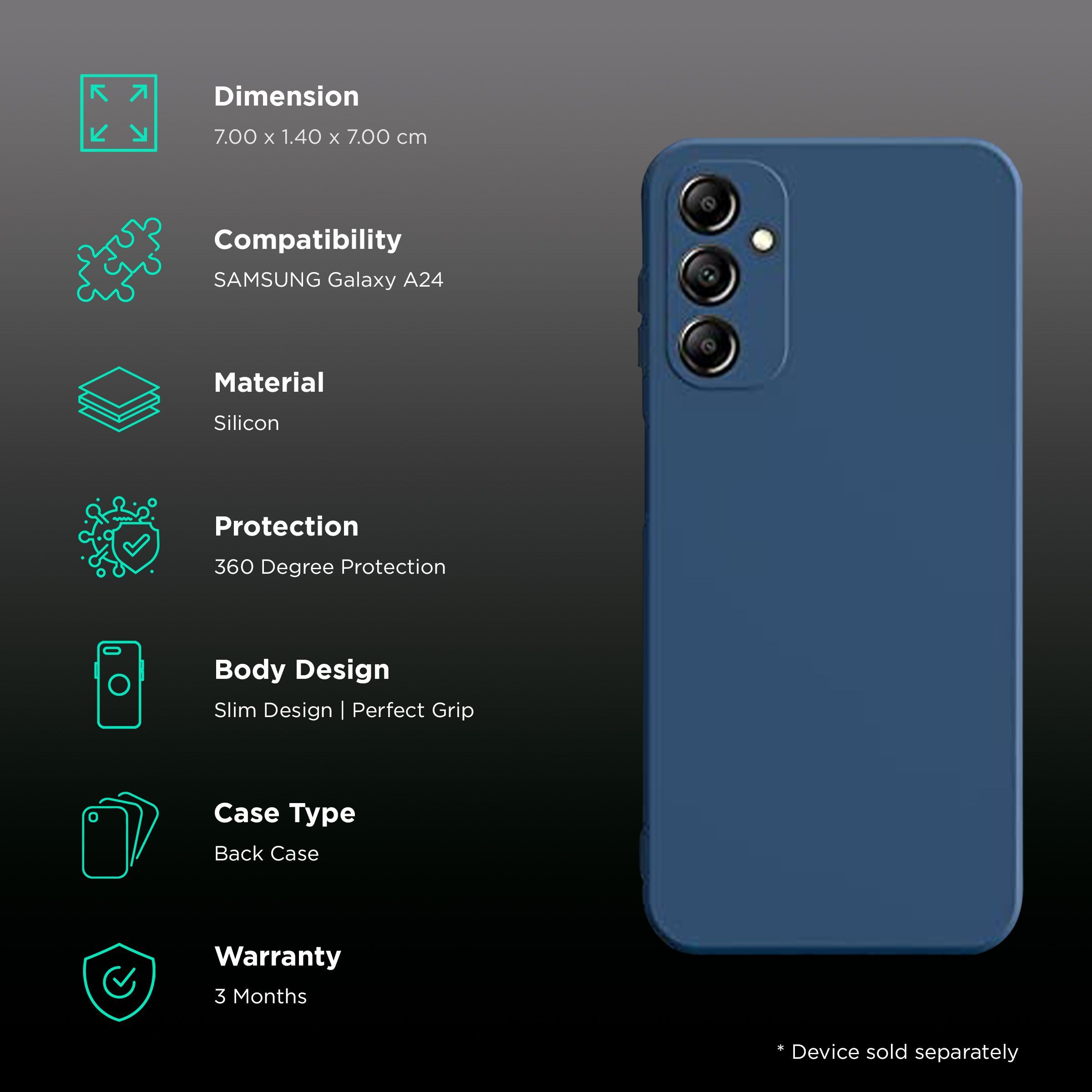 in base Soft Silicon Back Case for Samsung Galaxy A24 (360 Degree Protection, Blue) in base Soft Silicon Back Case for Samsung Galaxy A24 (360 Degree Protection, Blue)_2