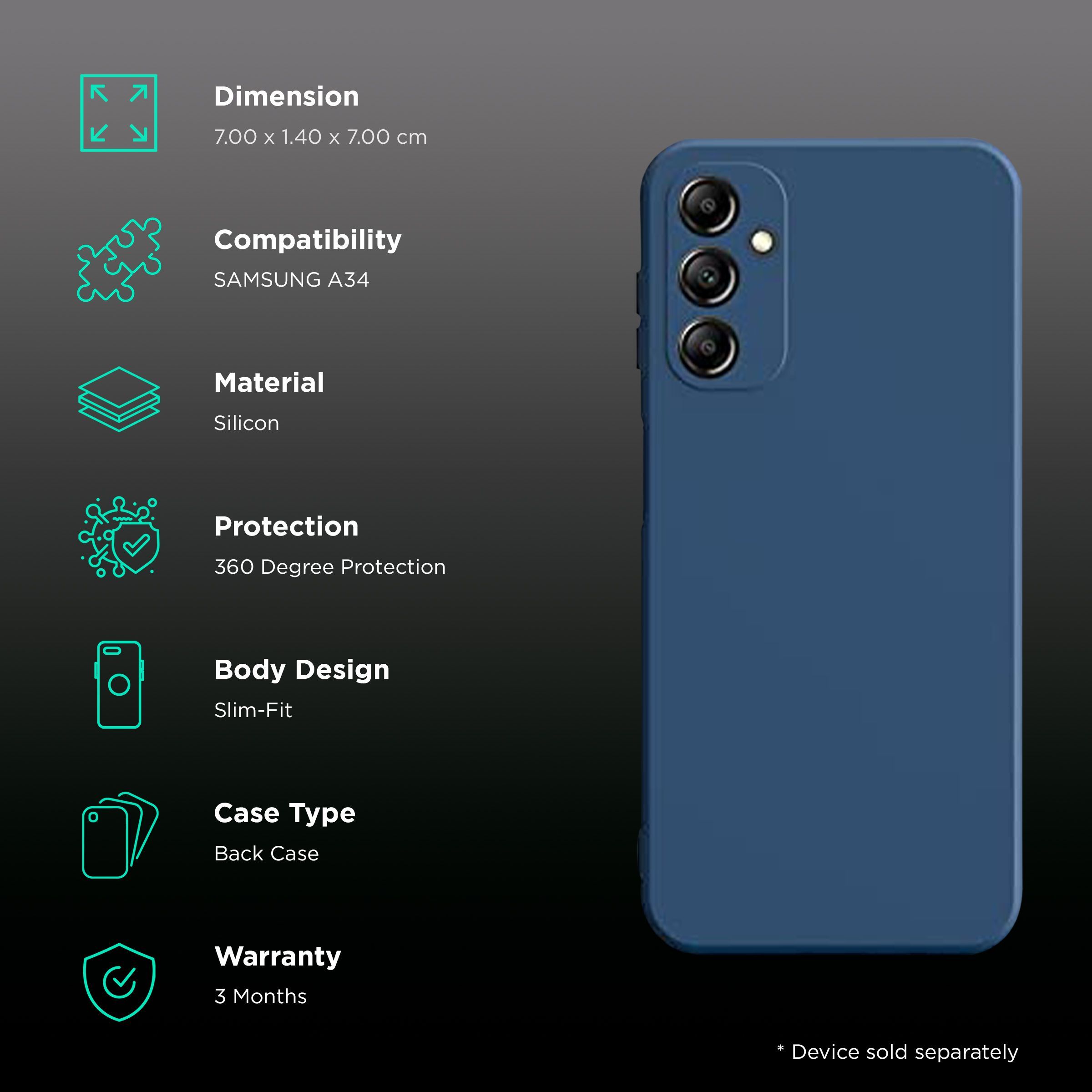 in base Silicon Back Cover for Samsung A34 (360 Degree Protection, Blue)_2