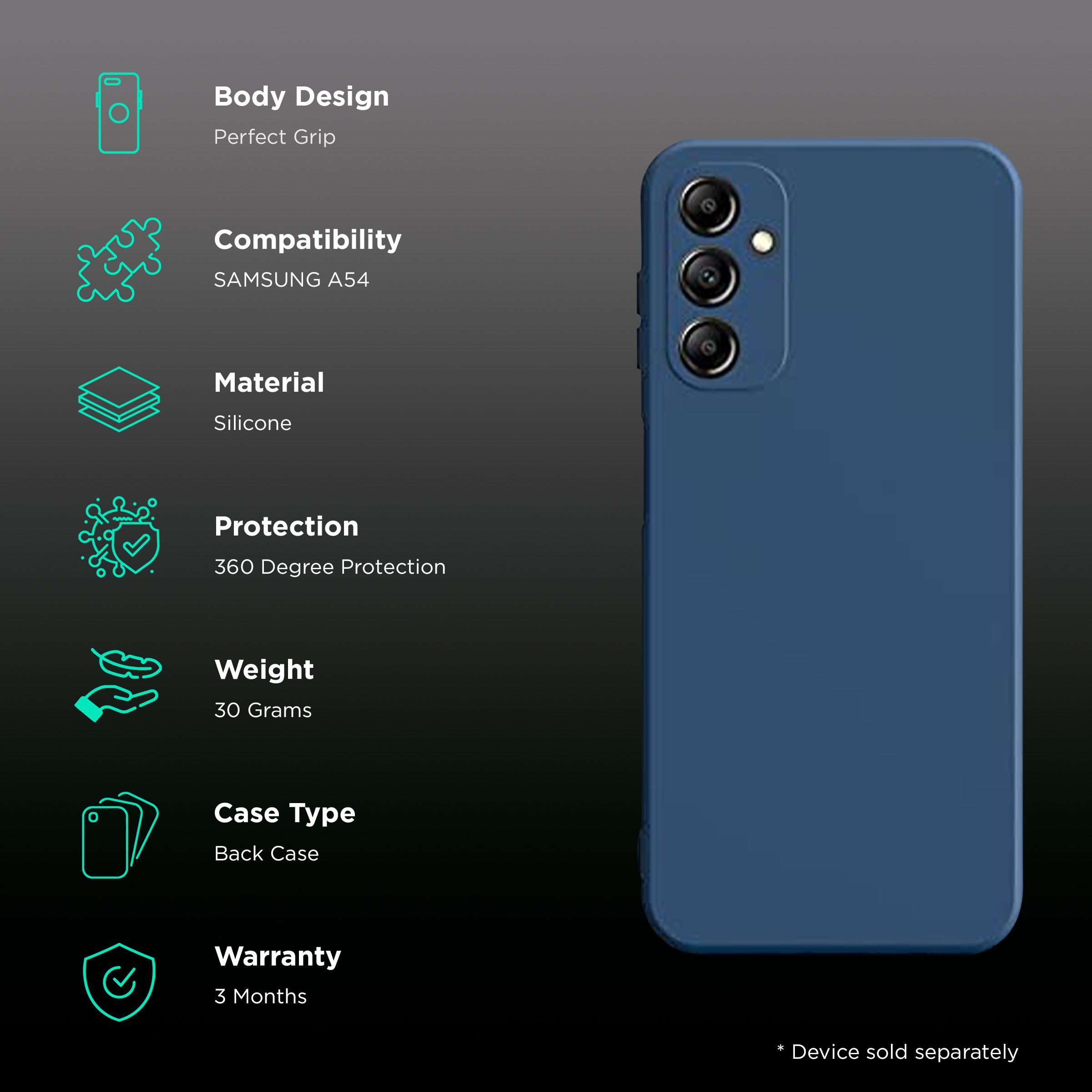 in base S-A54 Silicone Back Cover for Samsung A54 (Camera Protection, Blue)_2