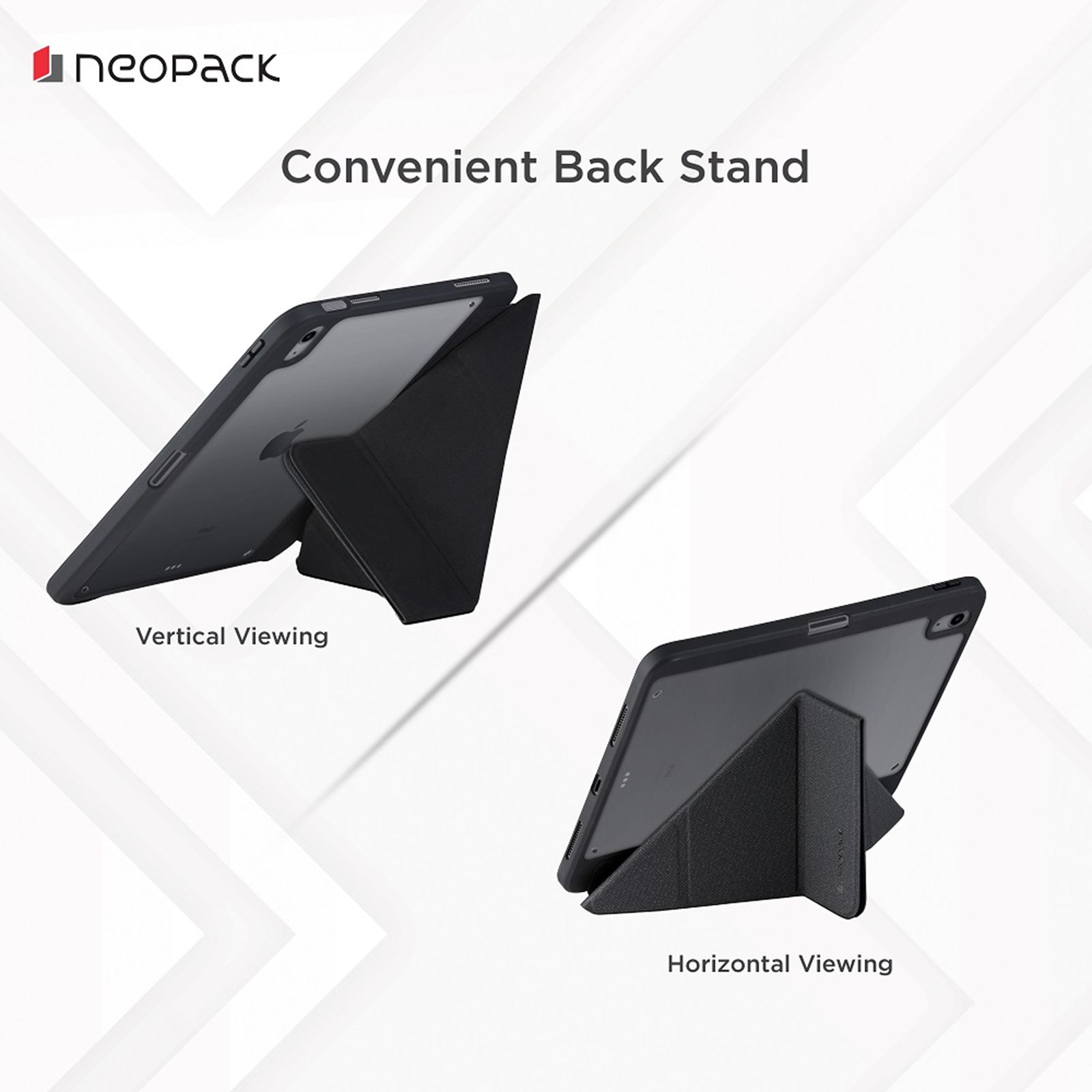 neopack Alpha Polyurethane Flip Cover for Apple iPad Air 10.9 inch (4th & 5th Gen), iPad Air 11 inch with Apple Pencil Holder (Auto Stand-by Mode, Black)_5