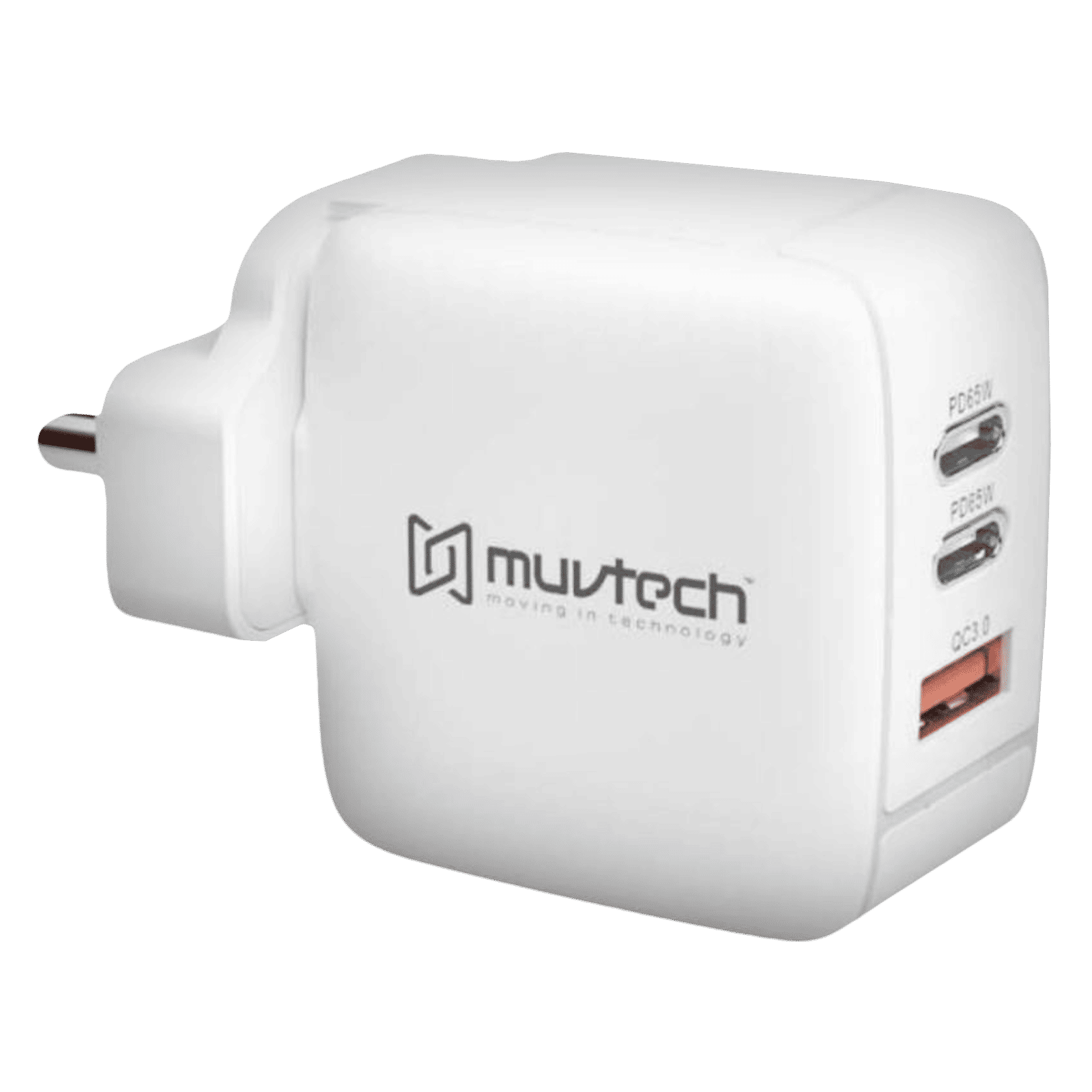 Muvtech Airmax Explorer 65W Type A & Type C 3-Port Wall Charger (White)_1