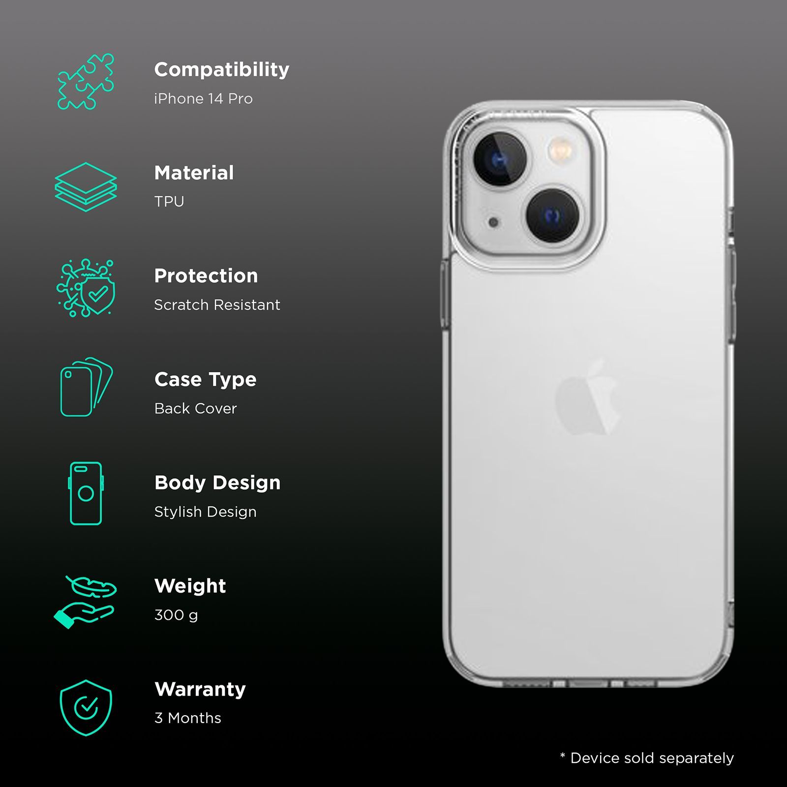 UNIQ Lifepro Xtreme Soft TPU Back Cover for iPhone 14 (AirLite Corners, Clear) UNIQ Lifepro Xtreme Soft TPU Back Cover for iPhone 14 (AirLite Corners, Clear)_2