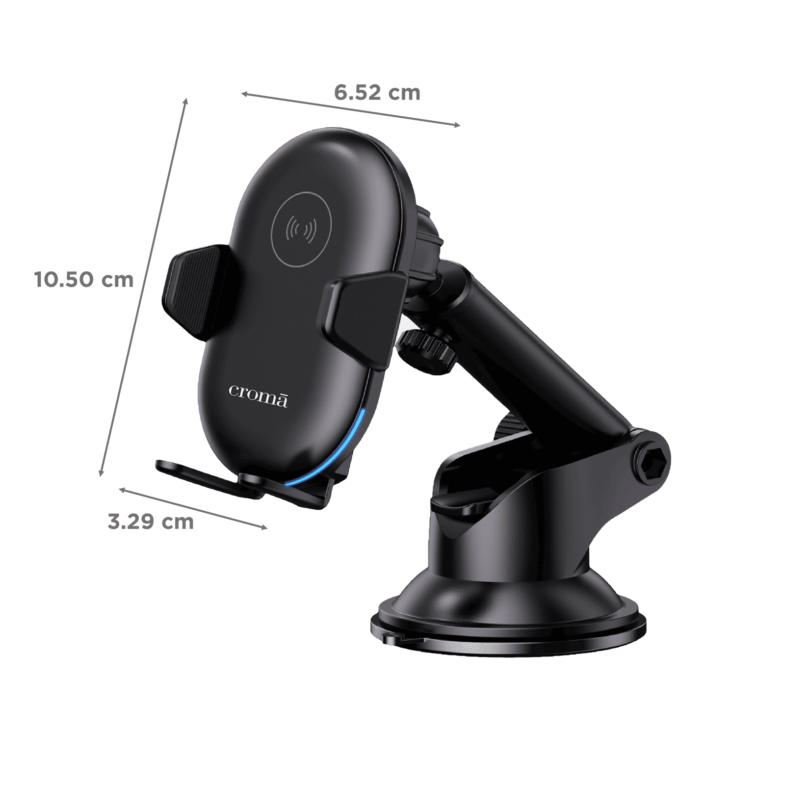 Croma Dashboard Mobile Holder (Infrared Sensor Lock, Black)_2