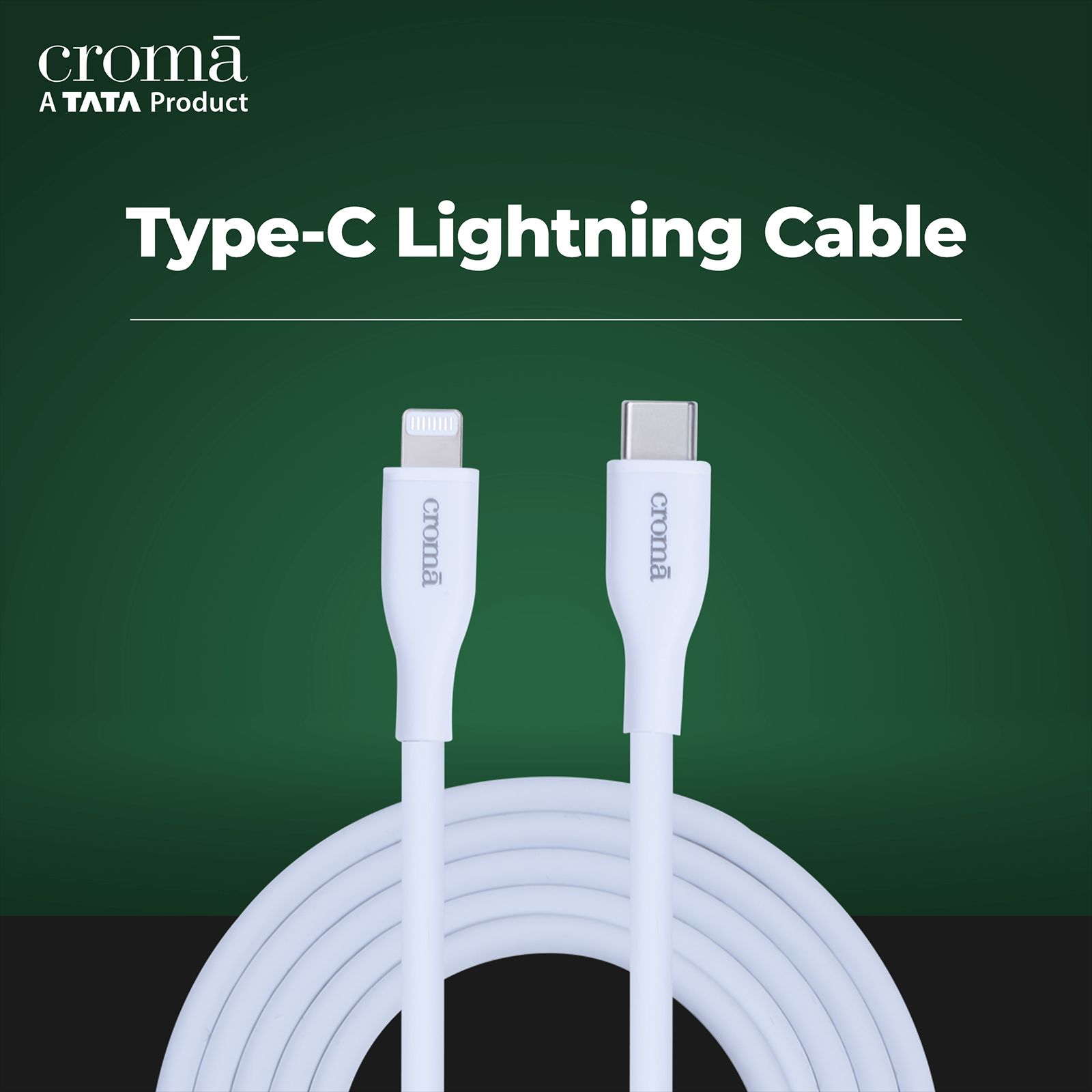 Croma Type C to Lightning 3.9 Feet (1.2M) Cable (Apple Certified, White)_10