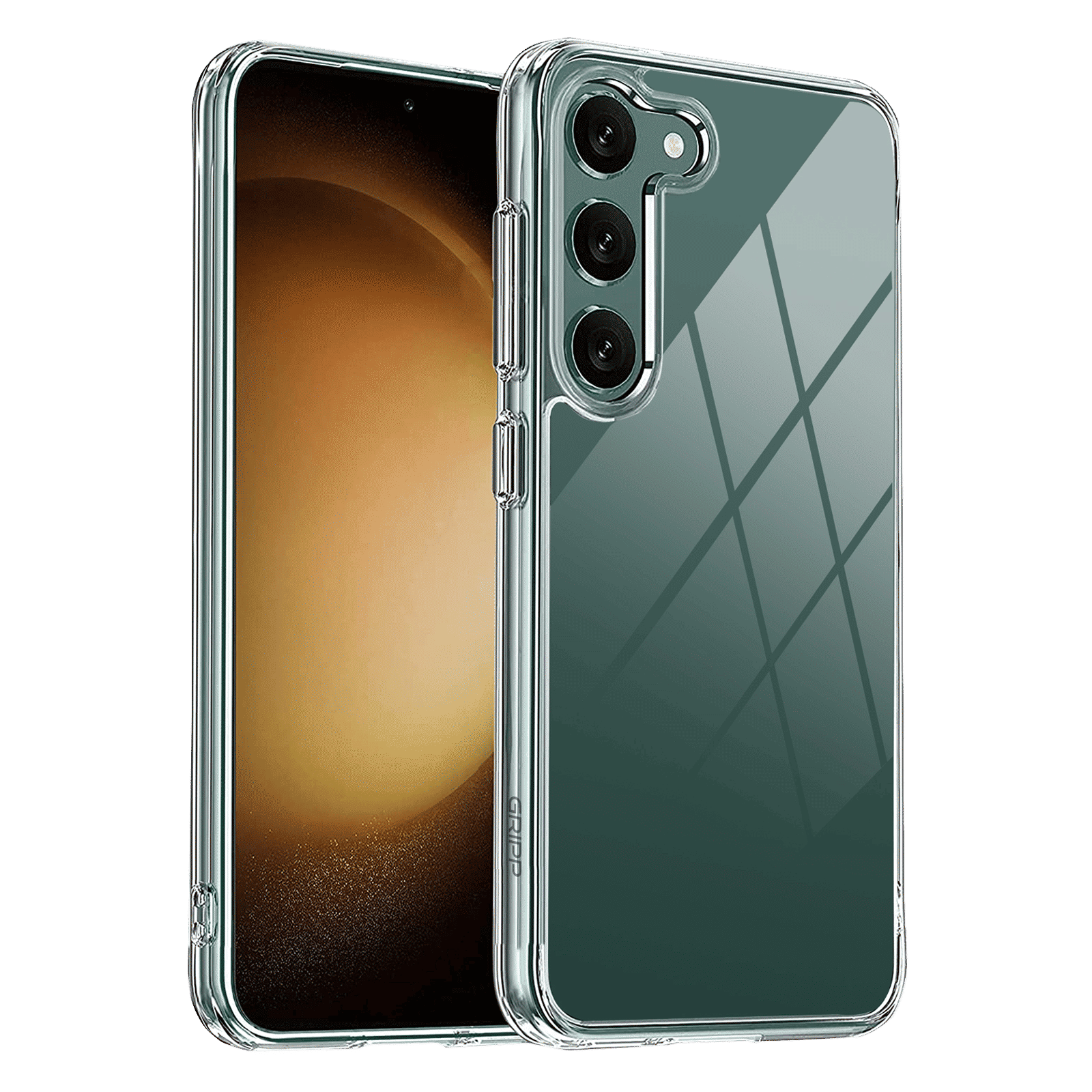 GRIPP GR-S23-CLR Hard Silicon Back Case for Samsung S23 (Anti-bacterial Technology, Transparent)_1