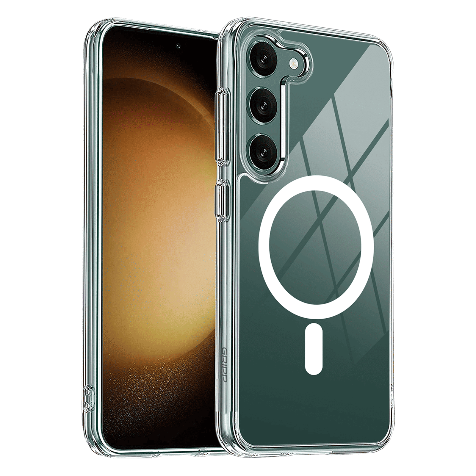 GRIPP GR-S23-MCLR Hard Silicon Back Case for Samsung S23 (Anti-bacterial Technology, Clear)_1