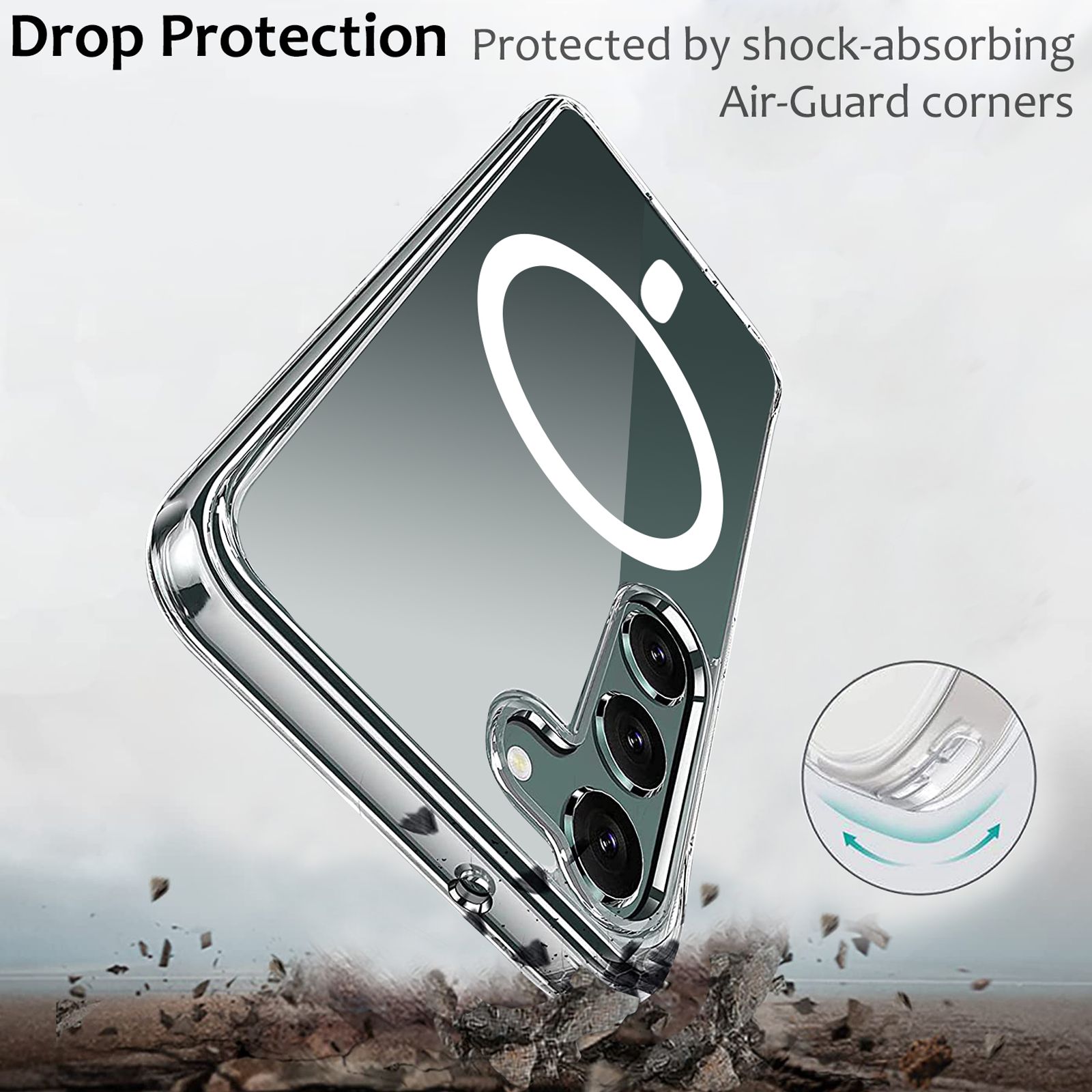 GRIPP GR-S23-MCLR Hard Silicon Back Case for Samsung S23 (Anti-bacterial Technology, Clear)_4