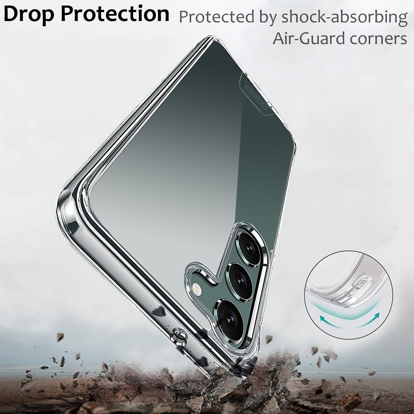 GRIPP GR-S23P-CLR Hard Silicon Back Case for Samsung S23 Plus (Anti-bacterial Technology, Transparent)_5