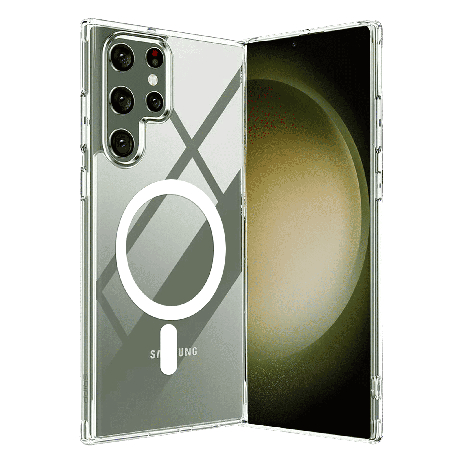GRIPP Hard Silicon Back Case for Samsung Galaxy S23 Ultra (Magsafe, Clear)_1