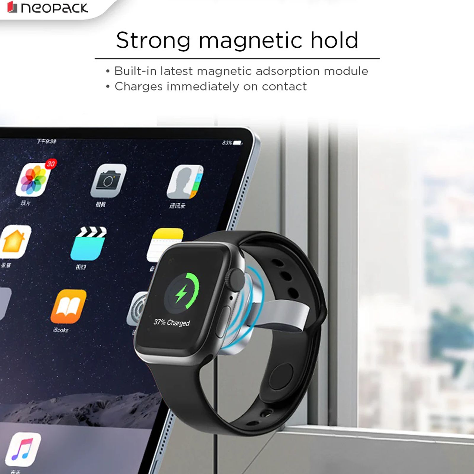 neopack Nano Wireless Charger For Apple iWatch Series SE 7, 6, 5, 4, 3, 2, 1 (WCPRO16, White)_6