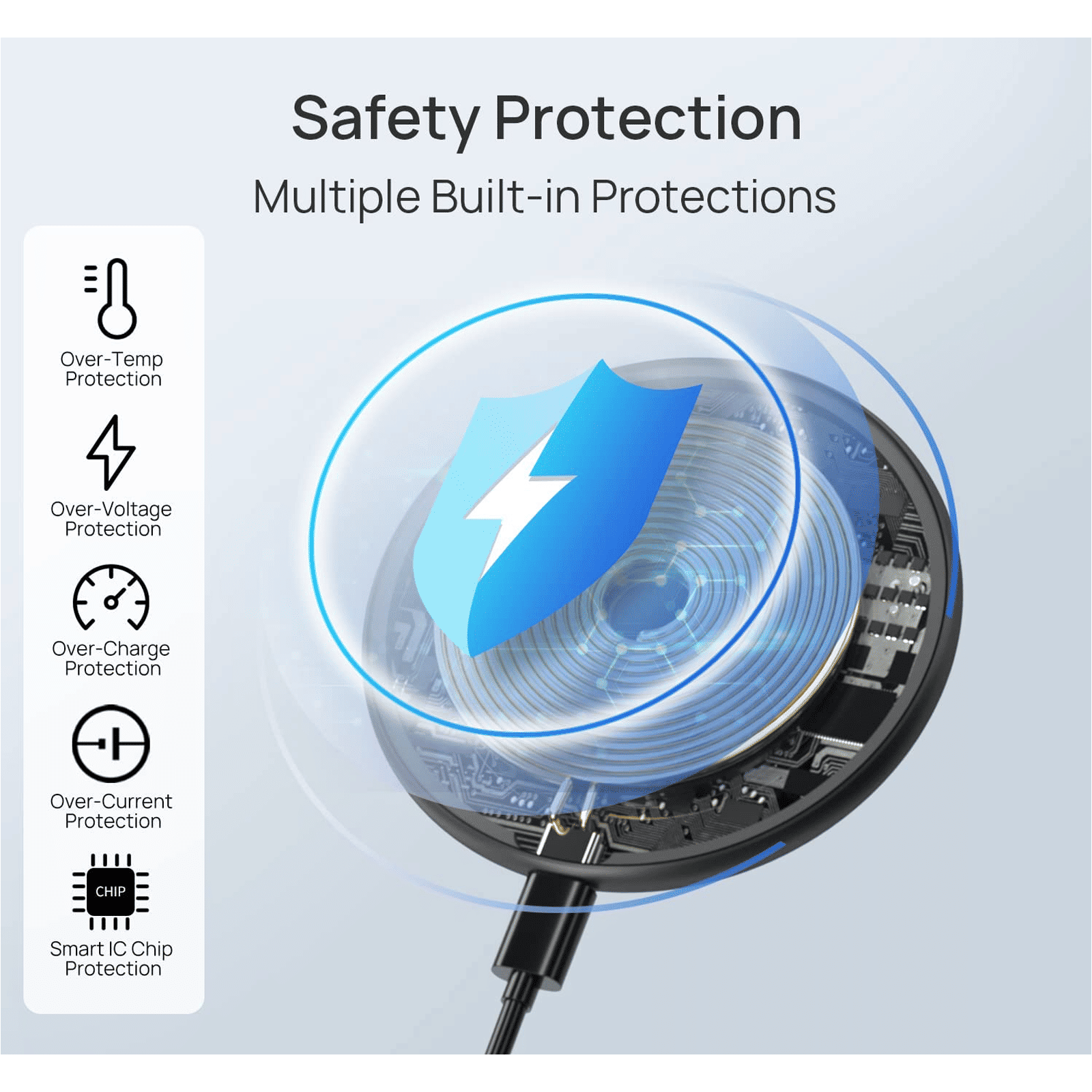 UNIGEN Unipad 200 15W Wireless Charger for Smartphones and Earbuds (Qi Certified, Safe Charging, Black)_7