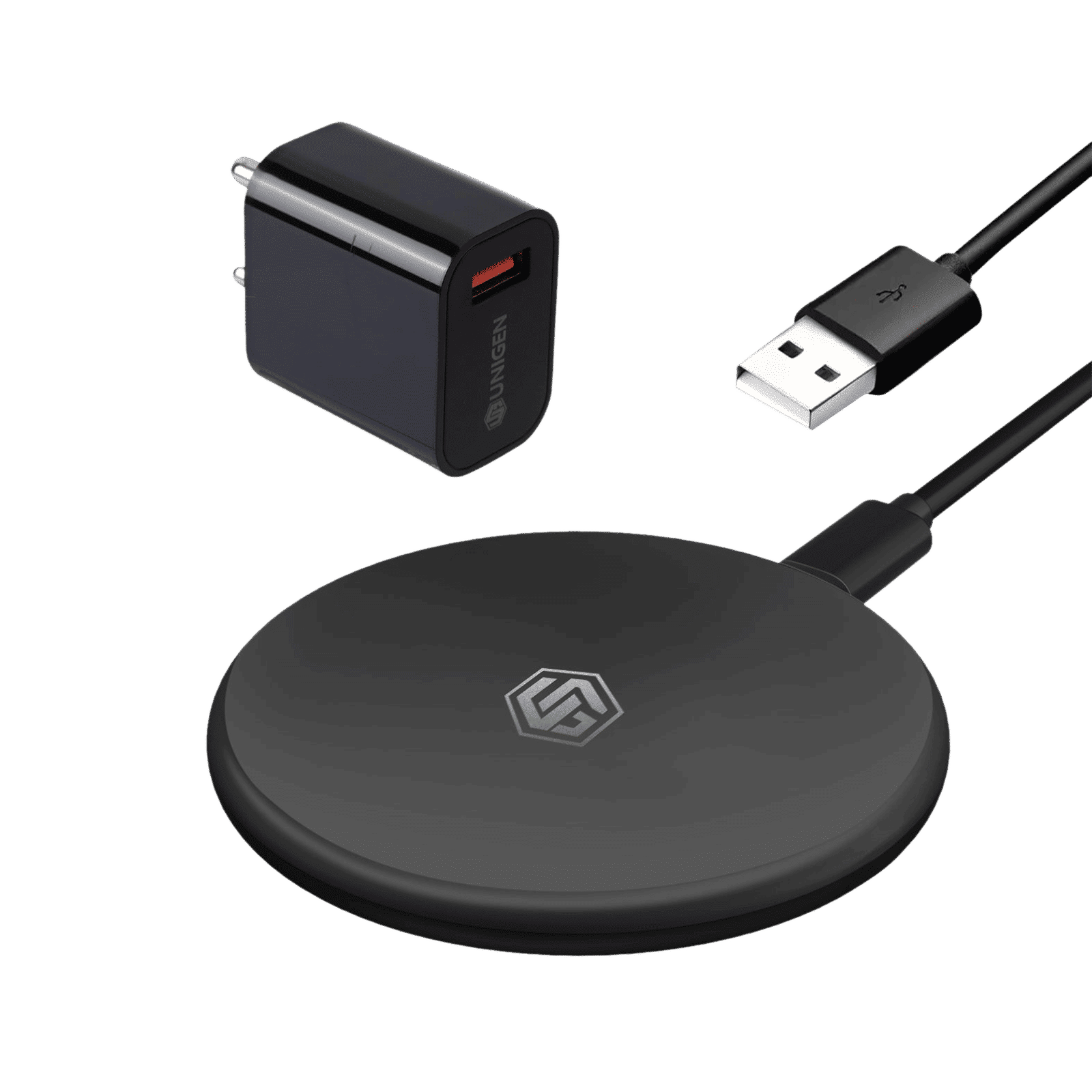 UNIGEN Unipad 200 15W Wireless Charger for Smartphones and Earbuds (Qi Certified, Safe Charging, Black)_3