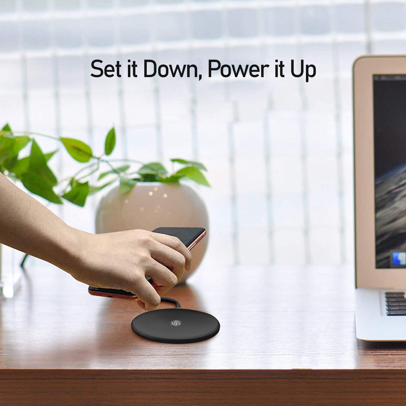 UNIGEN Unipad 200 15W Wireless Charger for Smartphones and Earbuds (Qi Certified, Safe Charging, Black)_4