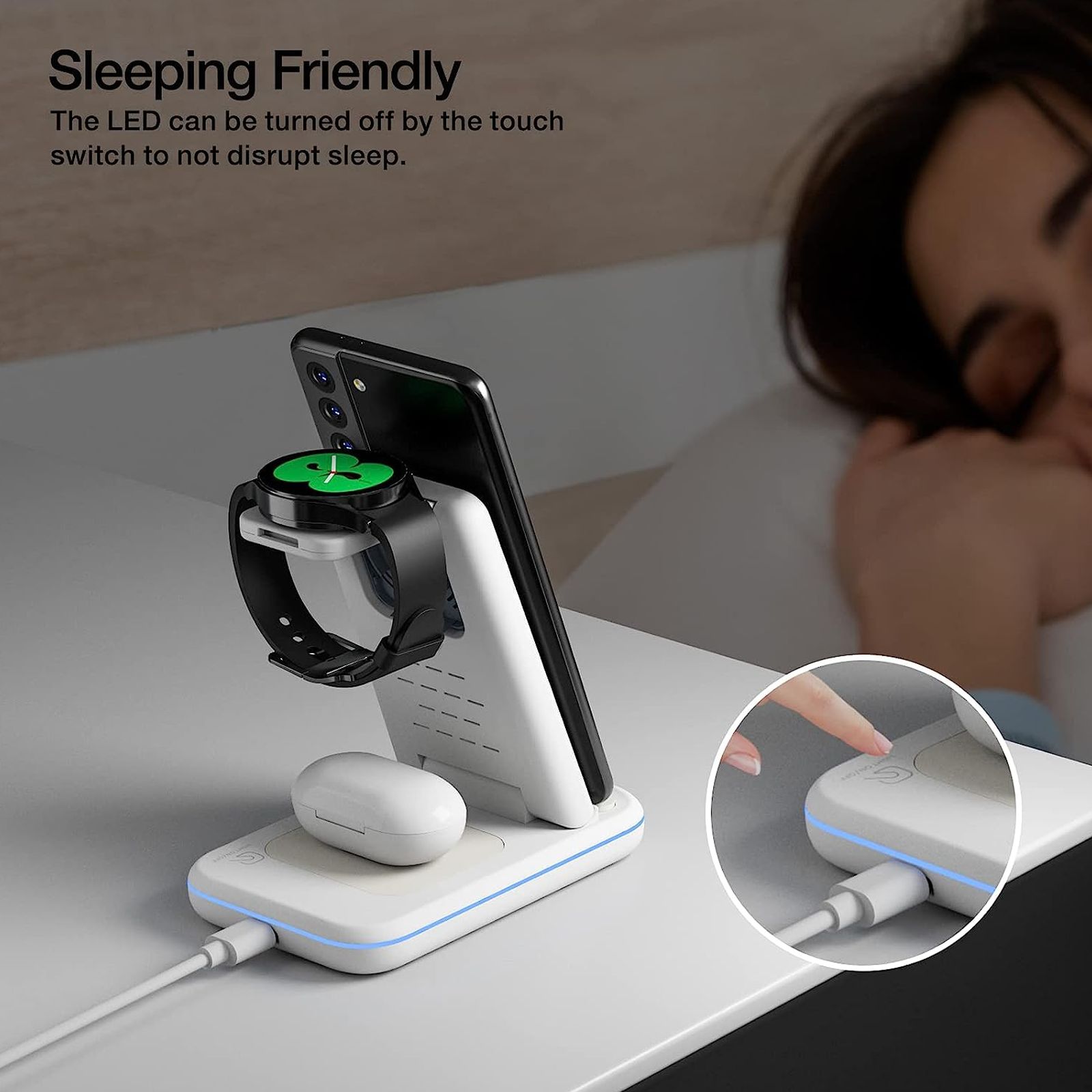 UNIGEN UNIDOCK 350 23W 3-in-1 Wireless Charger for iOS, Android, Smart Watch and TWS Earbuds (Qi Certified, Foldable Design, White)_6